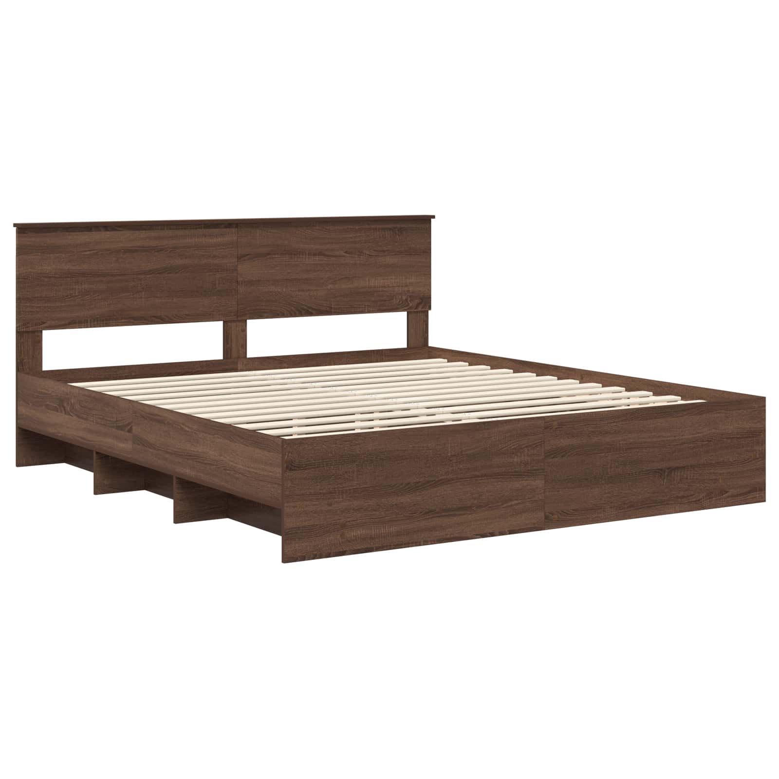 Cadre de lit Chêne brun 200 x 200 cm Bois d'ingénierie - XIOS