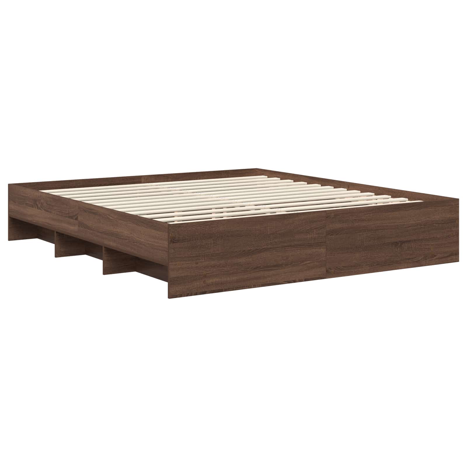 Cadre de lit Chêne brun 200 x 200 cm Bois d'ingénierie - XIOS