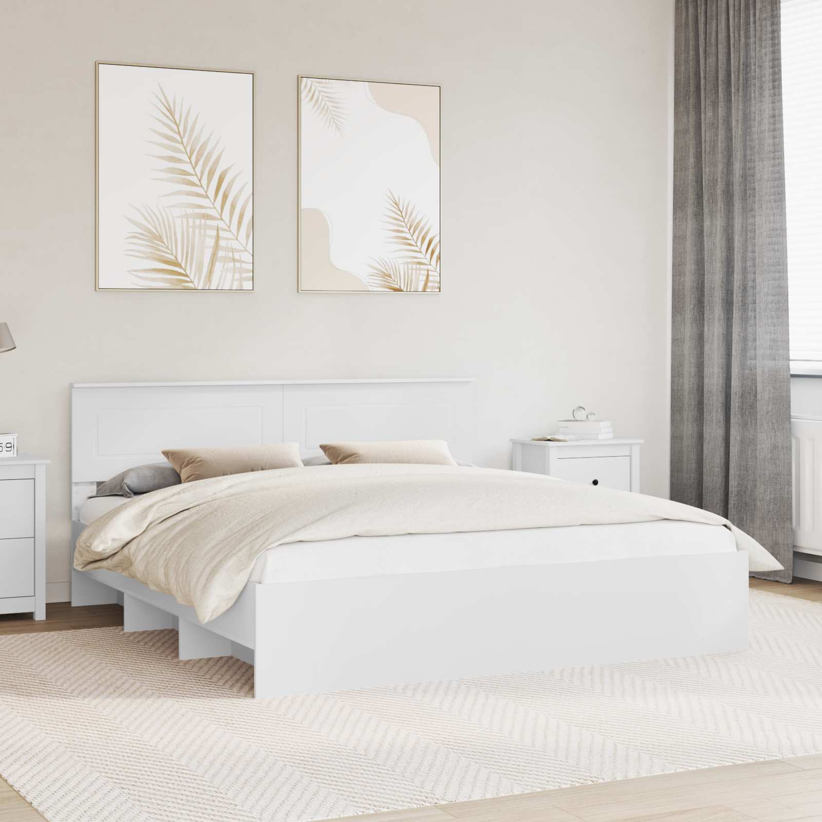 Cadre de lit Blanc 180 x 200 cm Bois d'ingénierie - XIOS