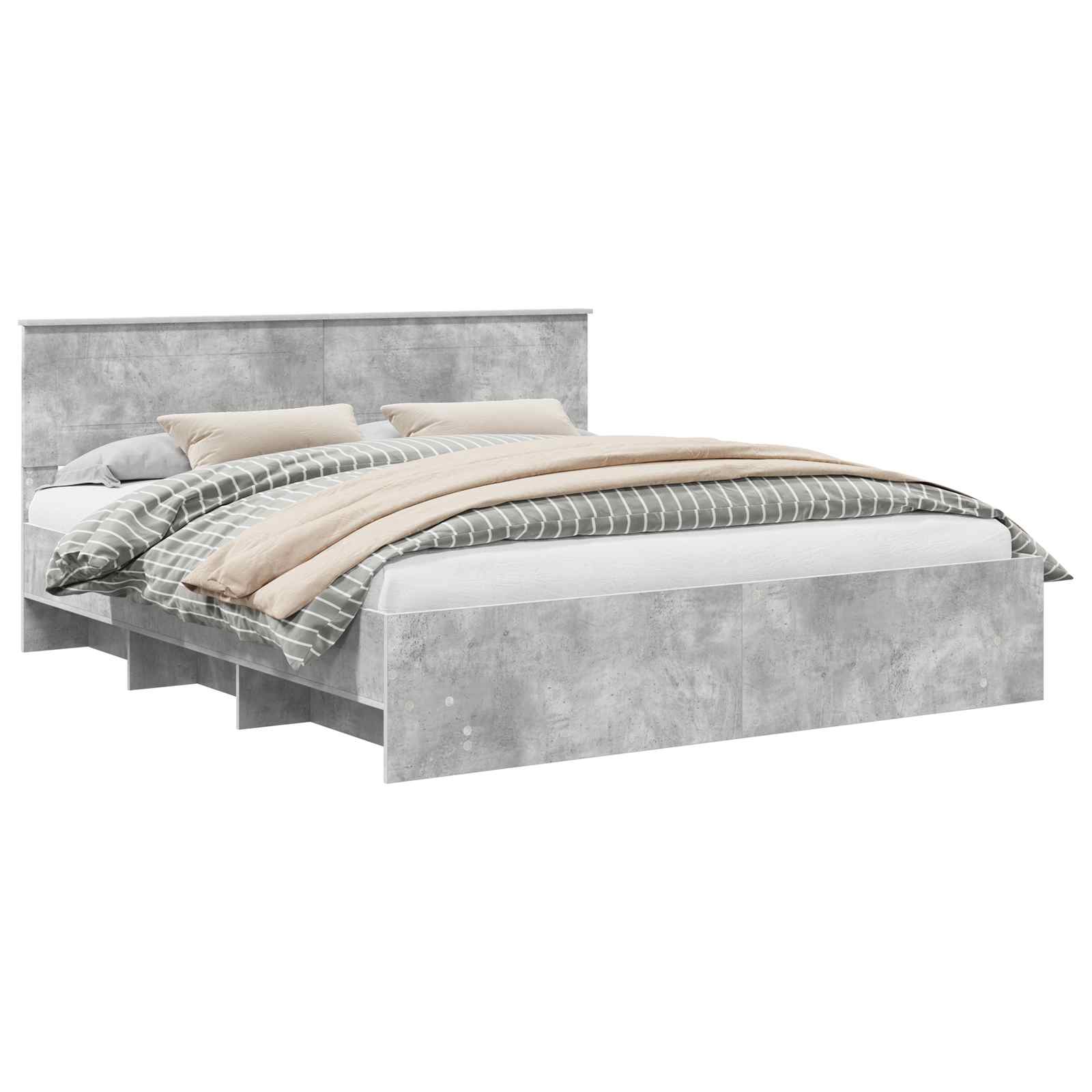 Cadre de lit Gris béton 180 x 200 cm Bois d'ingénierie - XIOS
