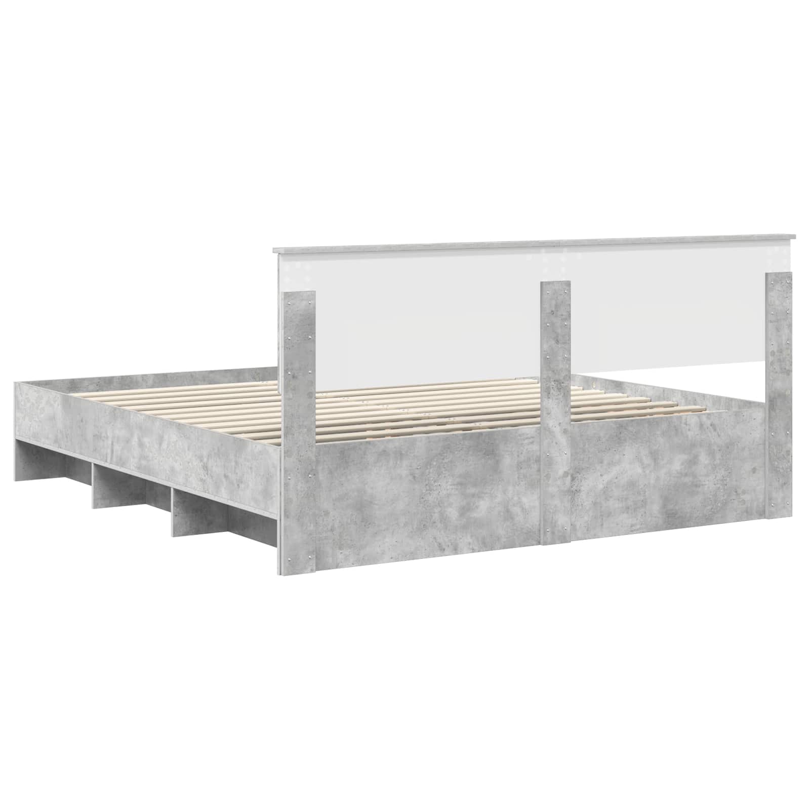Cadre de lit Gris béton 180 x 200 cm Bois d'ingénierie - XIOS