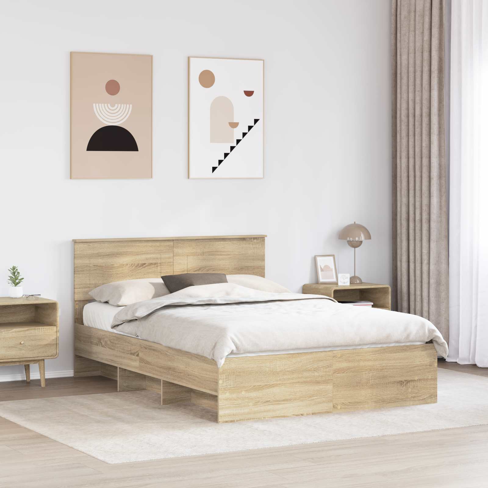 Cadre de lit Chêne Sonoma 160 x 200 cm Bois d'ingénierie - XIOS