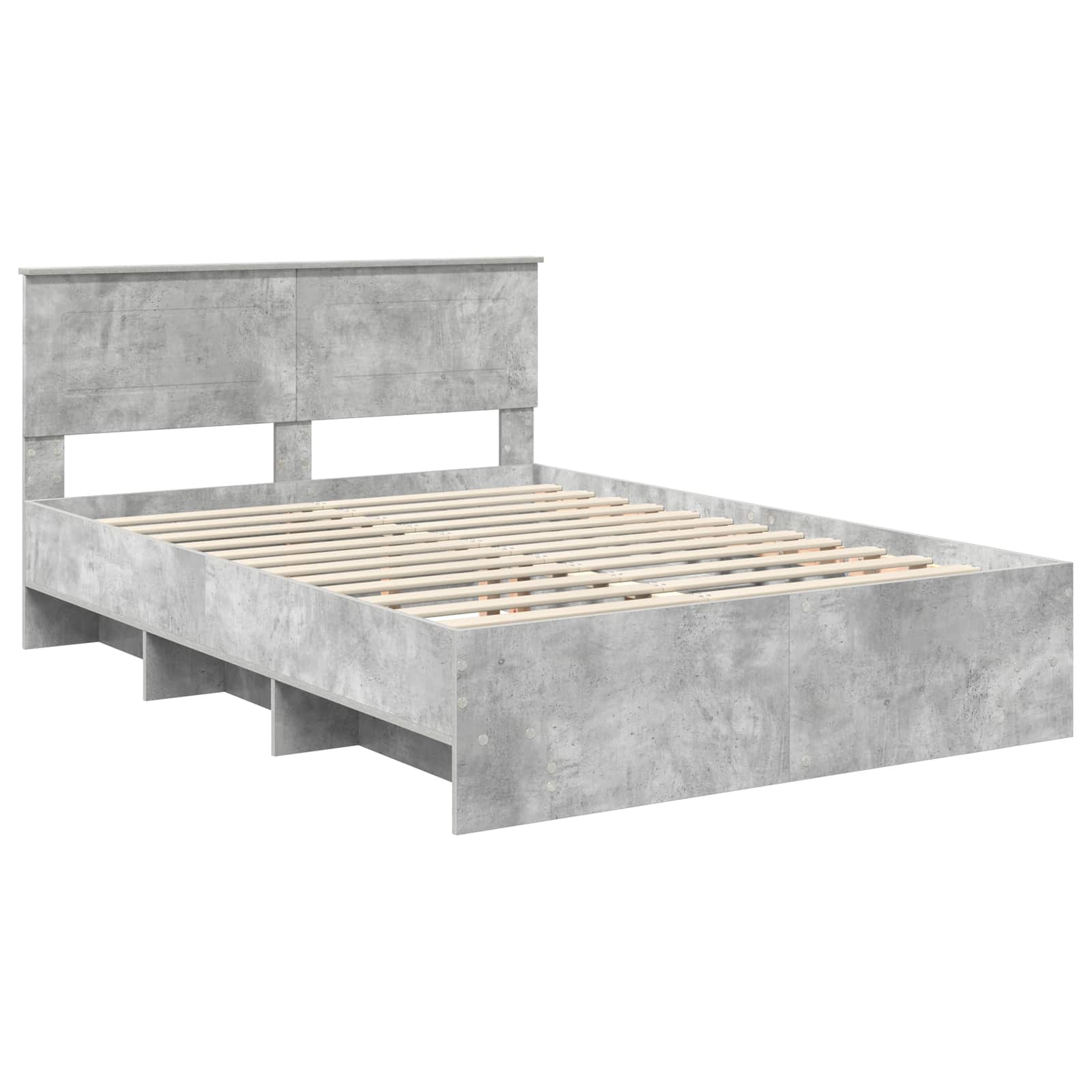 Cadre de lit Gris béton 150 x 200 cm Bois d'ingénierie - XIOS