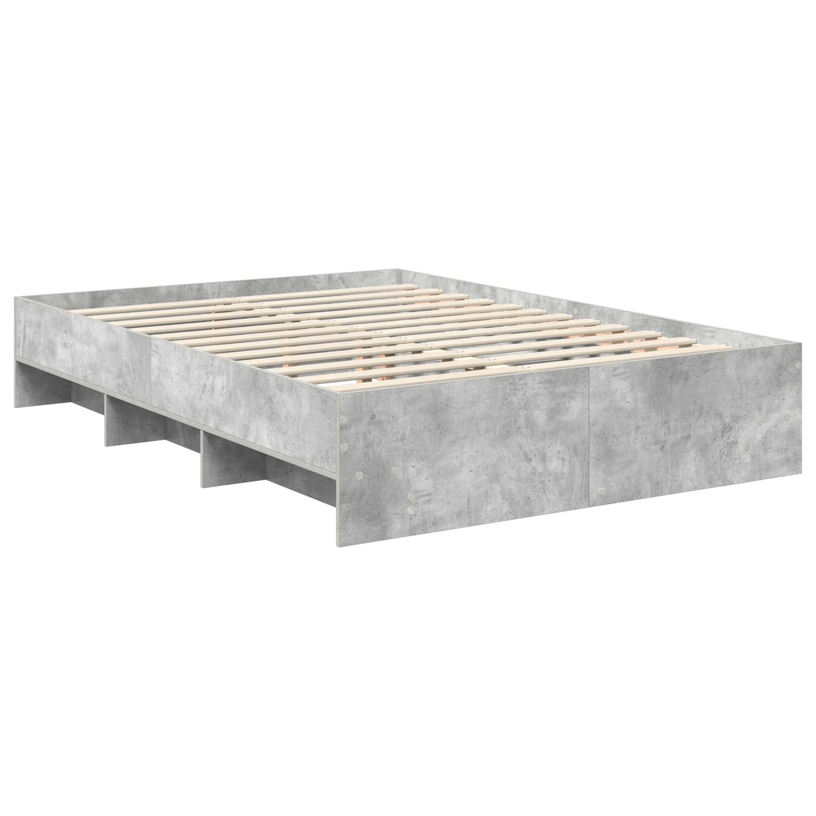 Cadre de lit Gris béton 150 x 200 cm Bois d'ingénierie - XIOS