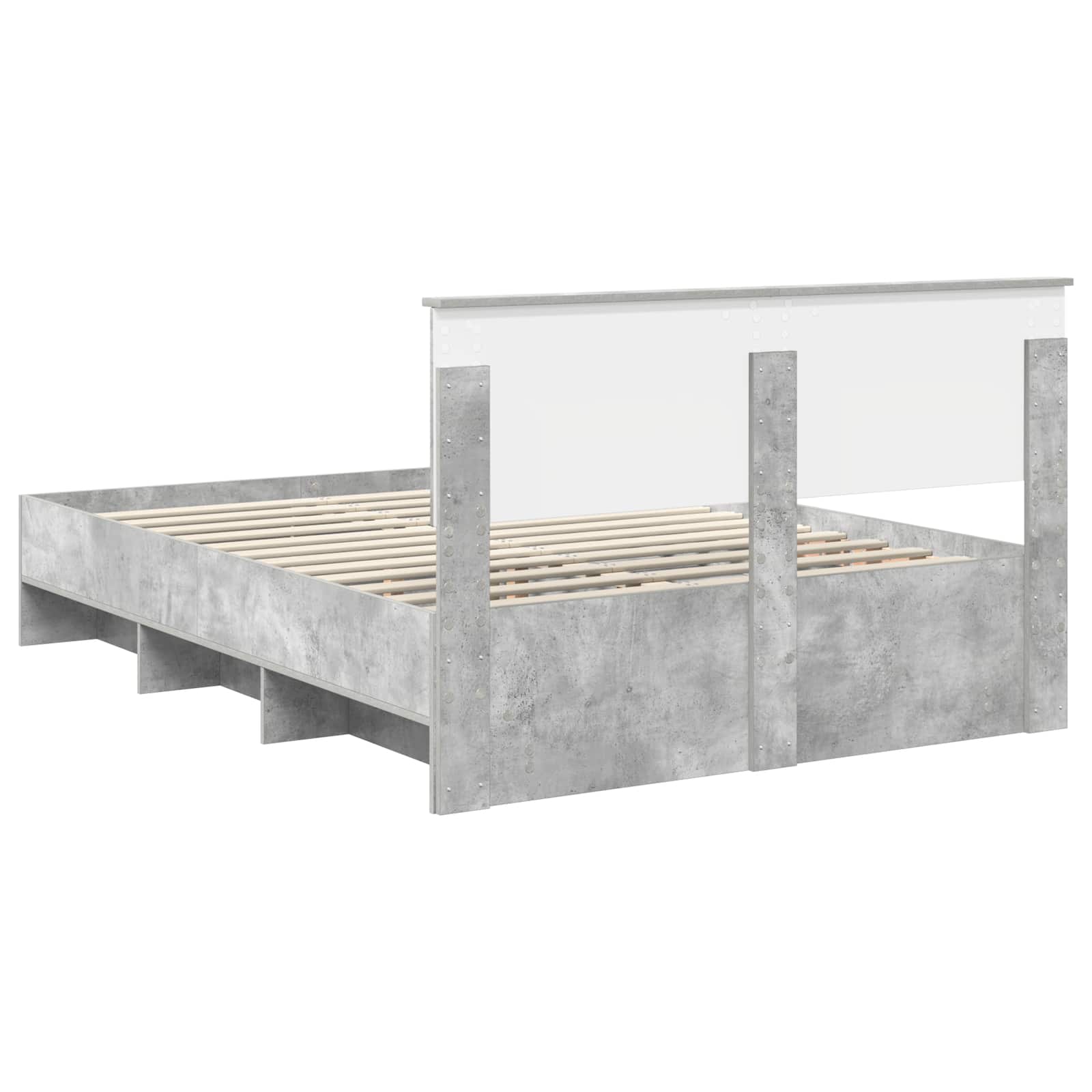 Cadre de lit Gris béton 150 x 200 cm Bois d'ingénierie - XIOS