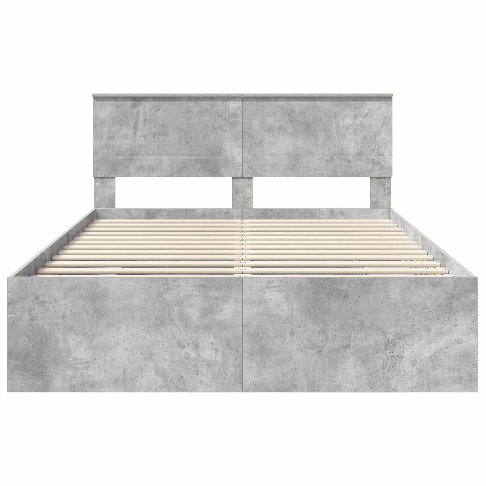 Cadre de lit Gris béton 150 x 200 cm Bois d'ingénierie - XIOS