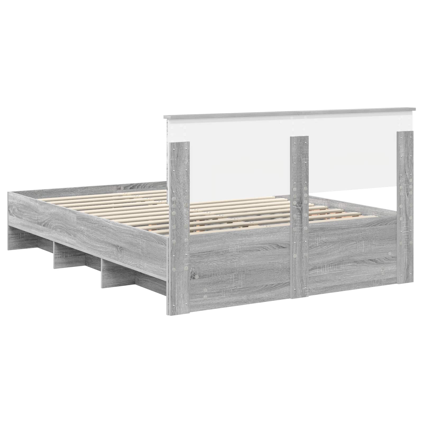 Cadre de lit Gris Sonoma 150 x 200 cm Bois d'ingénierie - XIOS