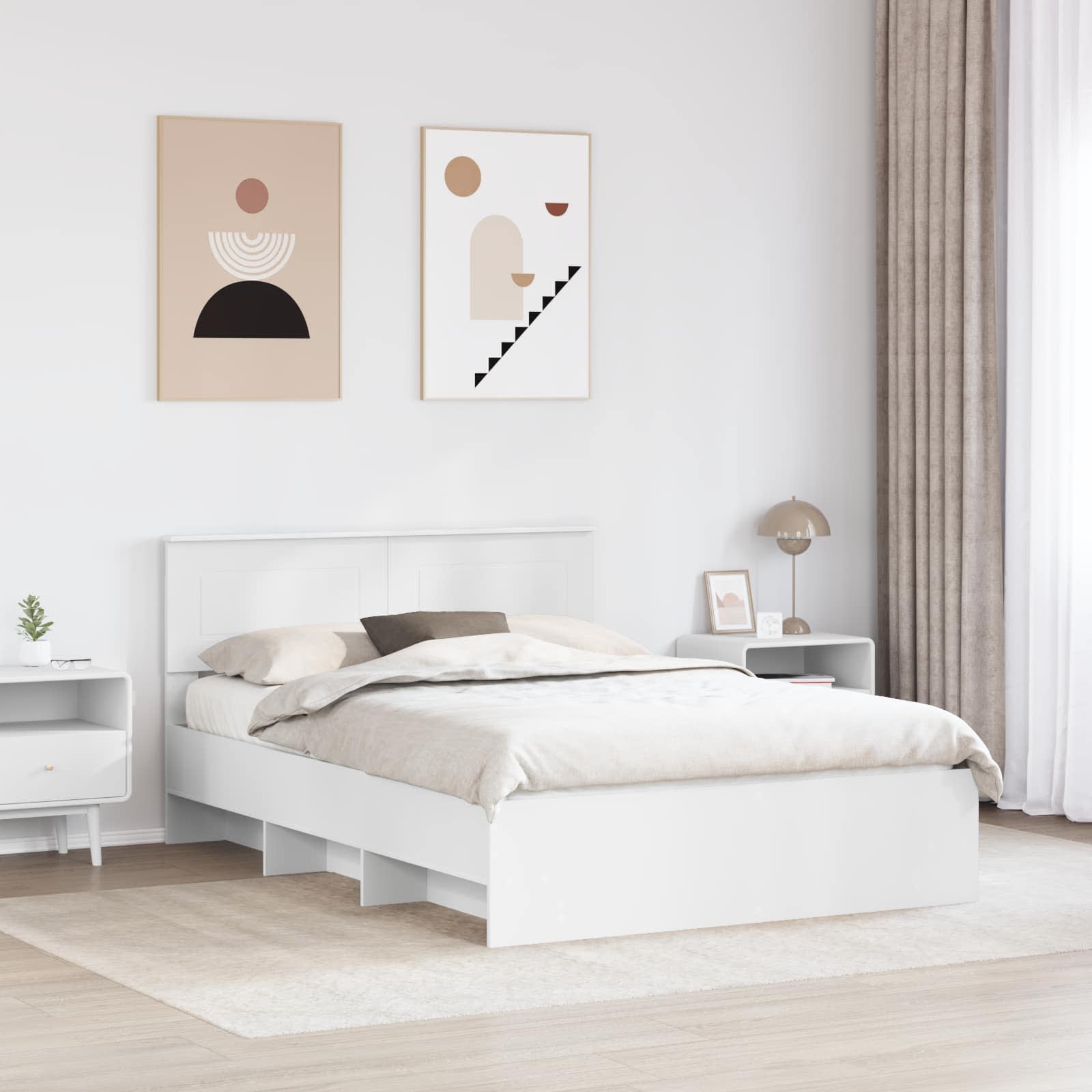Cadre de lit Blanc 140 x 200 cm Bois d'ingénierie - XIOS