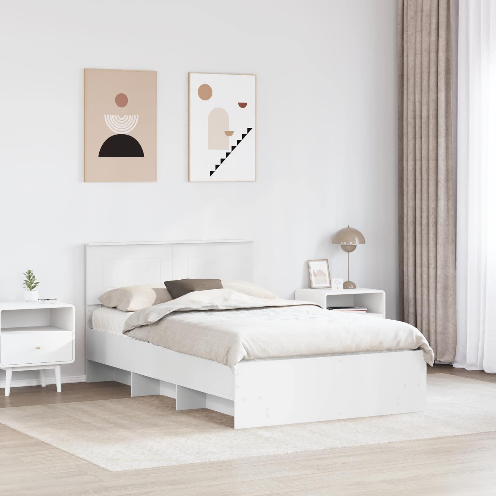 Cadre de lit Blanc 137 x 203 cm Bois d'ingénierie - XIOS