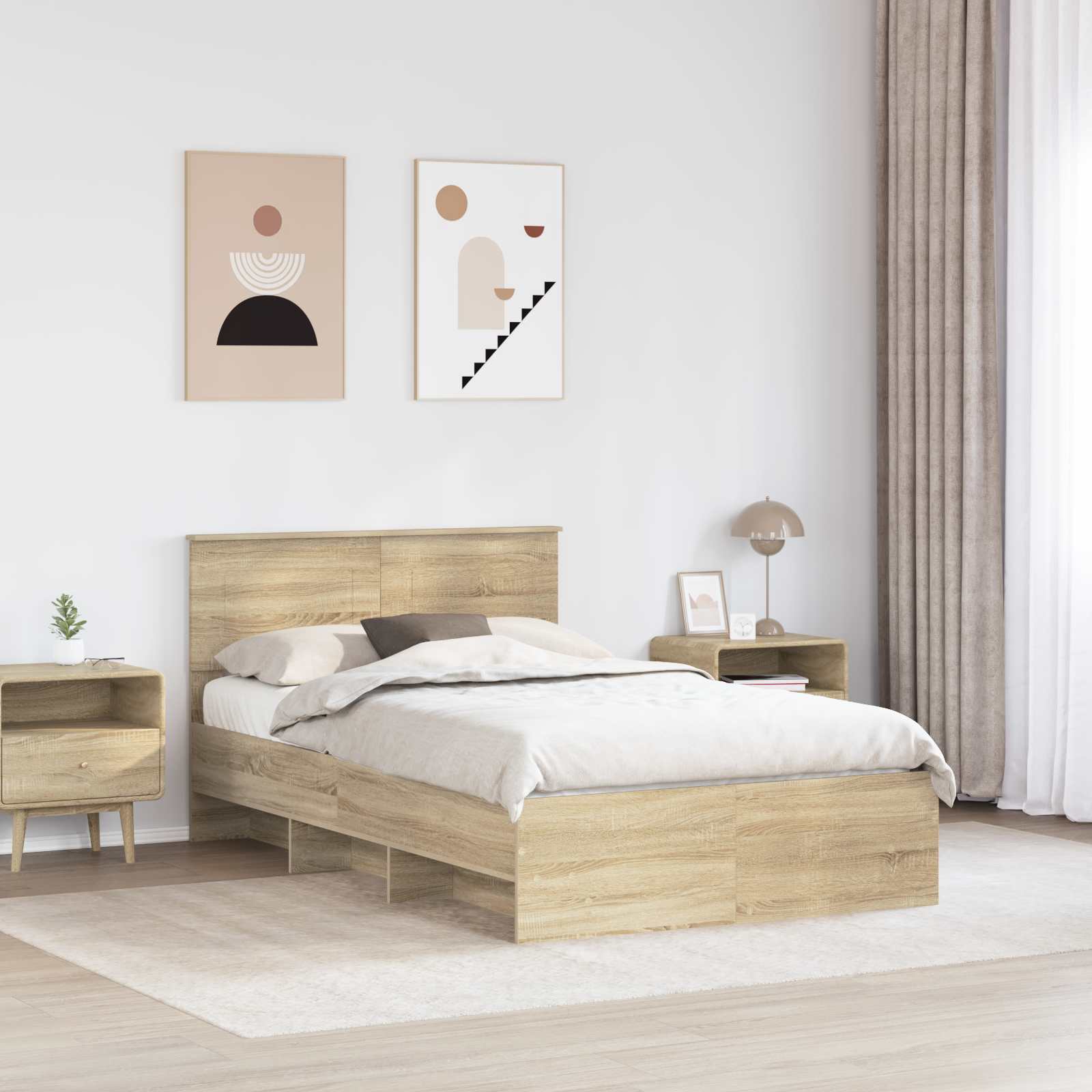 Cadre de lit Chêne Sonoma 137 x 203 cm Bois d'ingénierie - XIOS