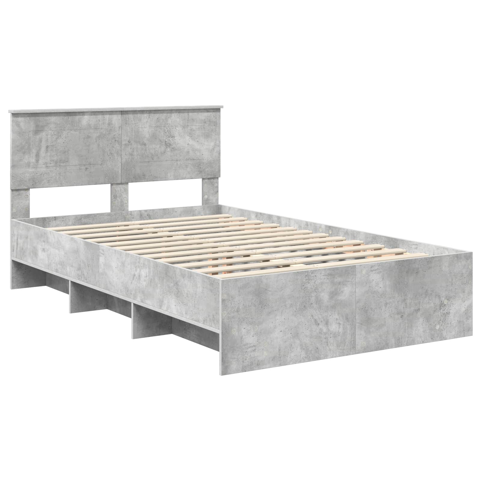 Cadre de lit Gris béton 120 x 123 cm Bois d'ingénierie - XIOS