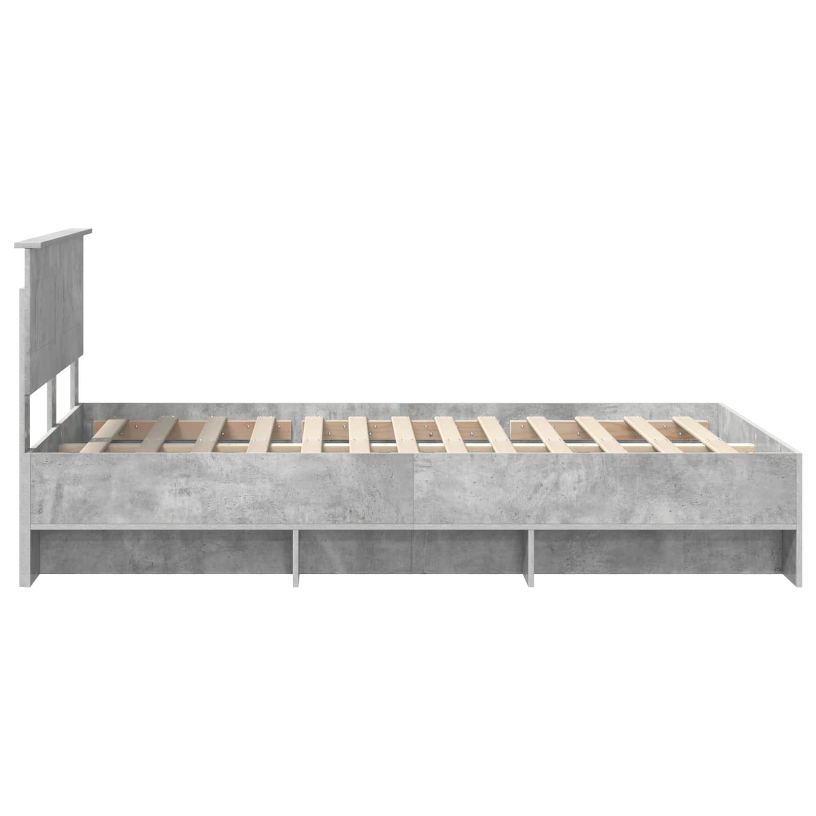 Cadre de lit Gris béton 120 x 123 cm Bois d'ingénierie - XIOS