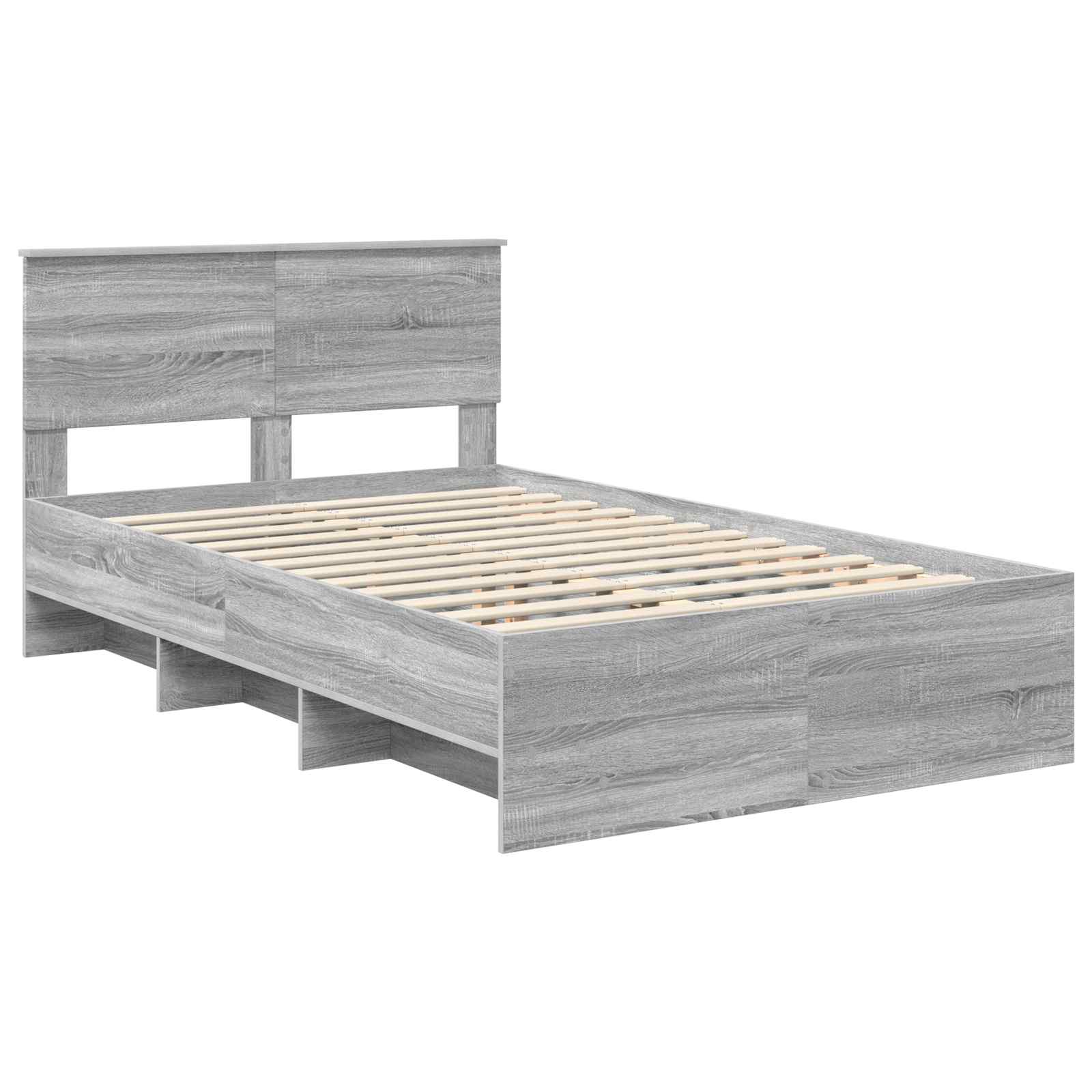 Cadre de lit Gris Sonoma 120 x 123 cm Bois d'ingénierie - XIOS