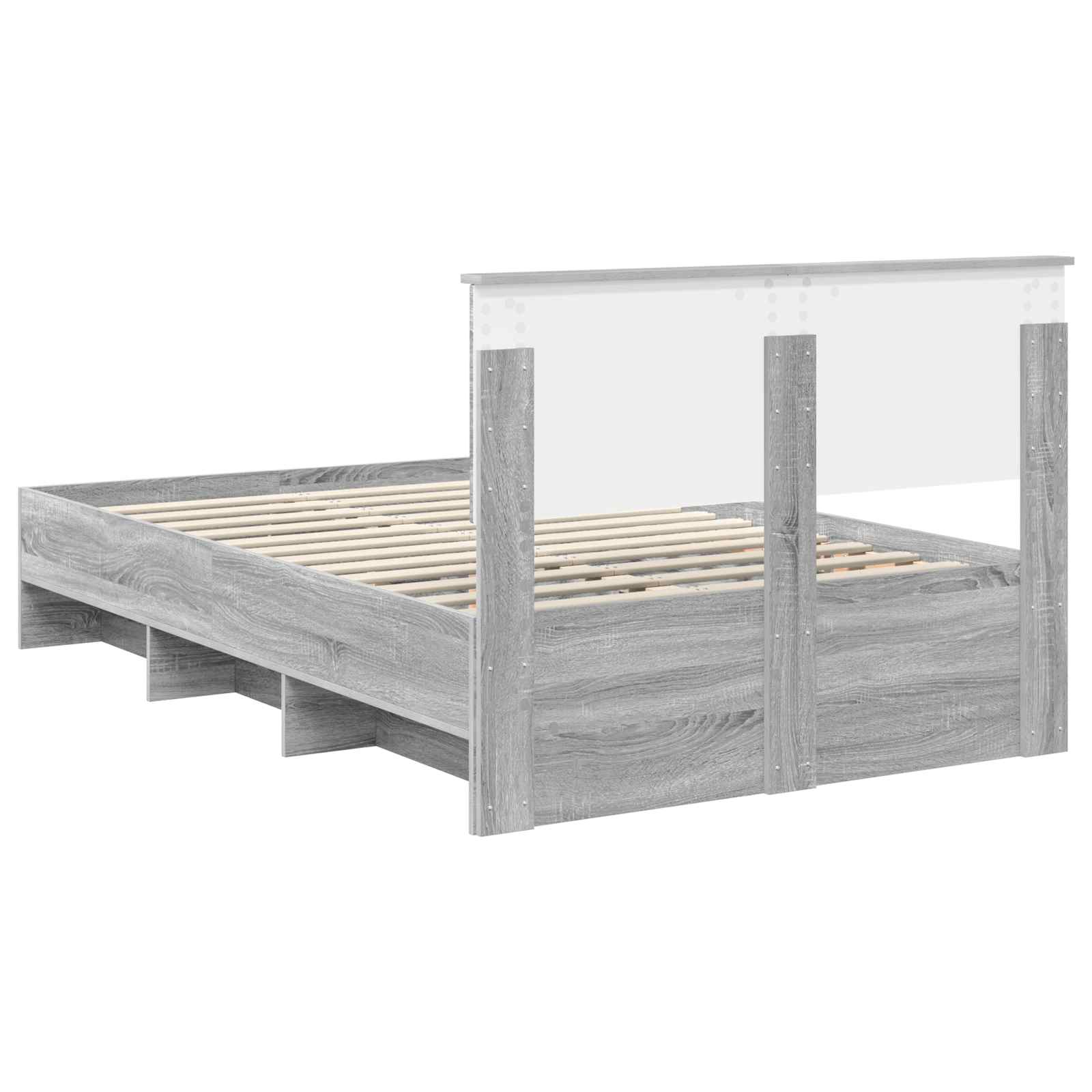 Cadre de lit Gris Sonoma 120 x 123 cm Bois d'ingénierie - XIOS