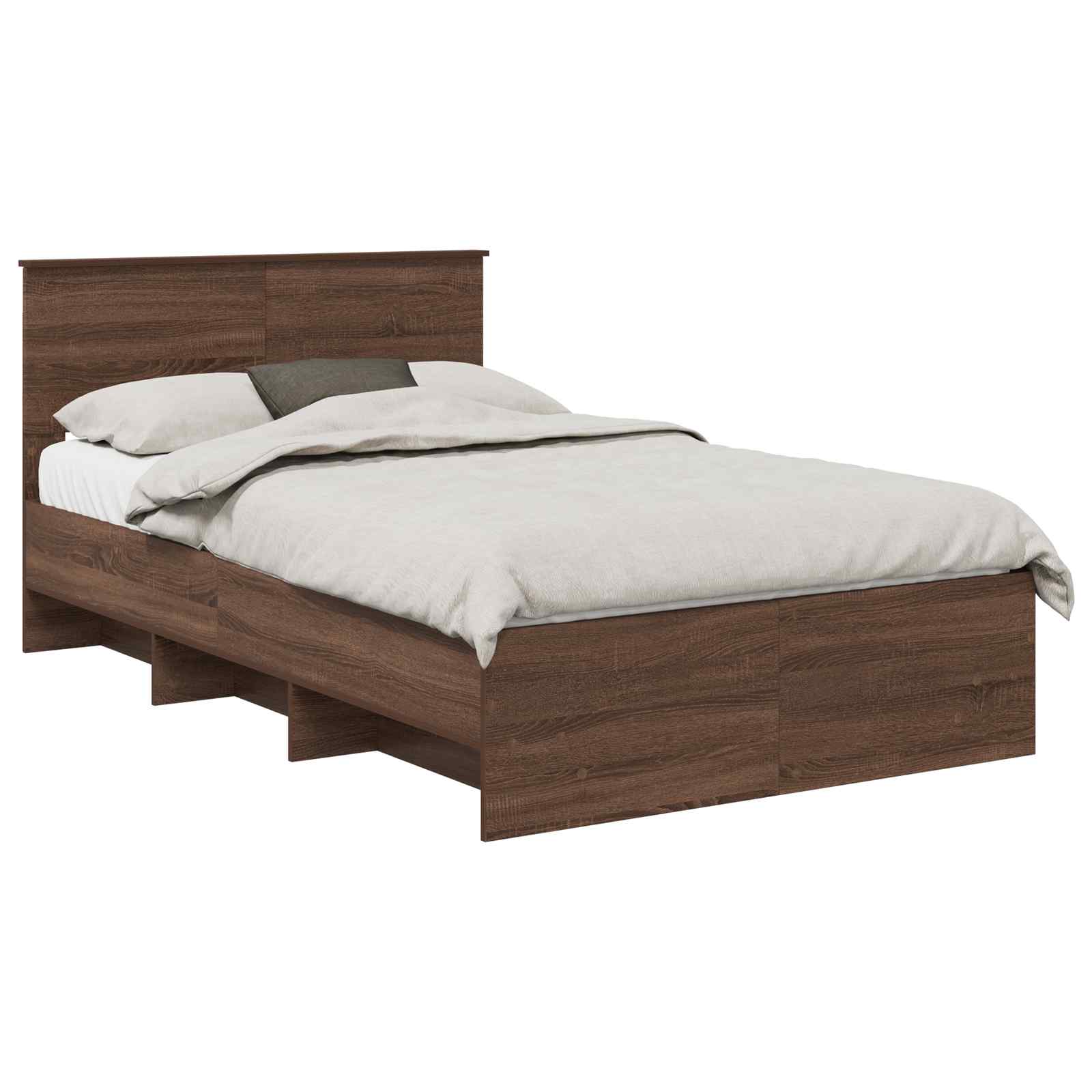 Cadre de lit Chêne brun 120 x 123 cm Bois d'ingénierie - XIOS