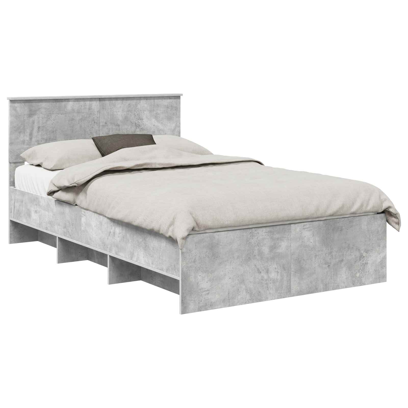 Cadre de lit Gris béton 120 x 123 cm Bois d'ingénierie - XIOS