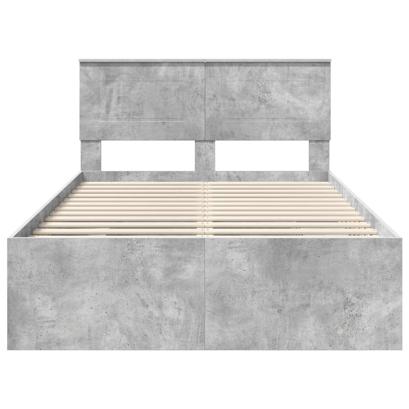 Cadre de lit Gris béton 120 x 123 cm Bois d'ingénierie - XIOS