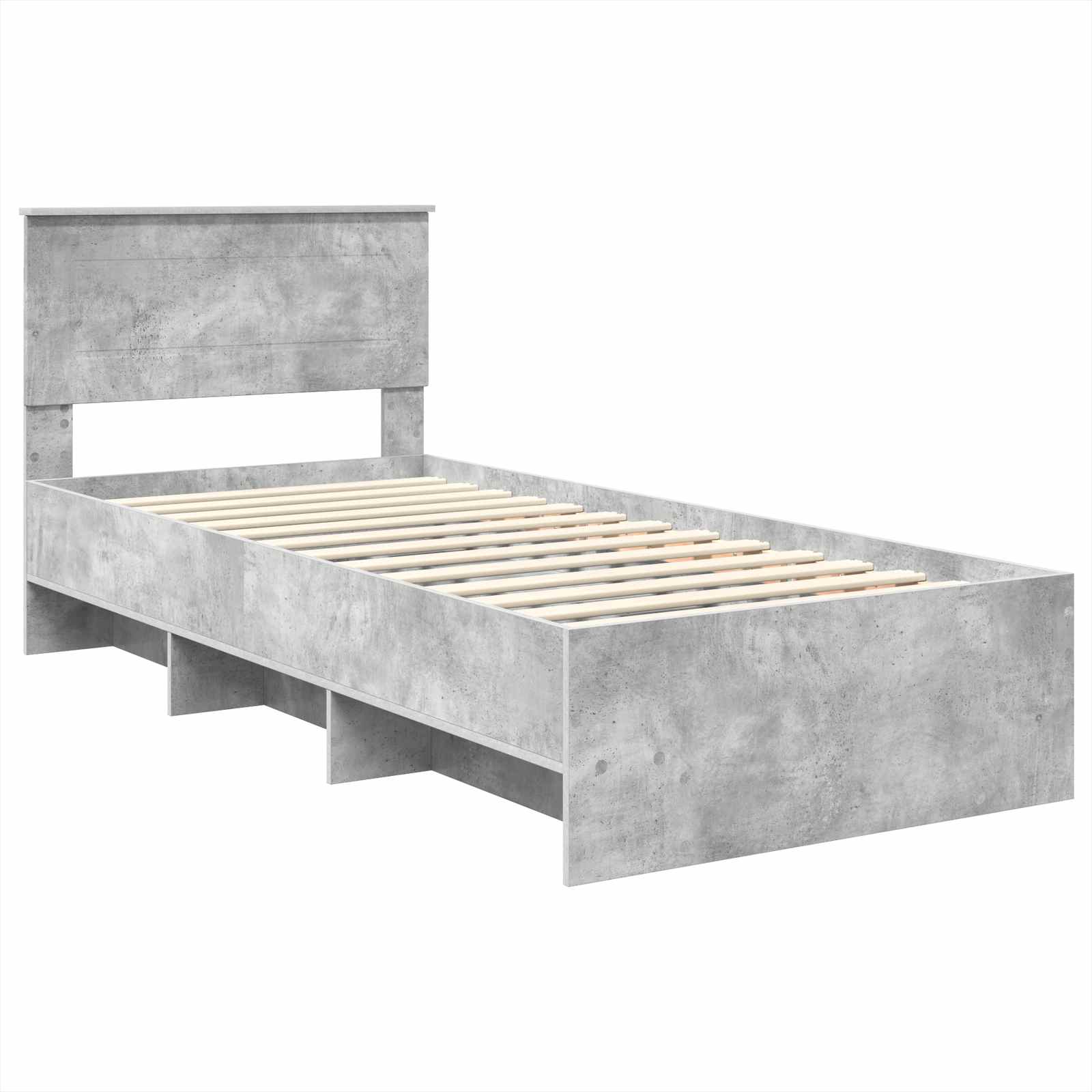 Cadre de lit Gris béton 120 x 123 cm Bois d'ingénierie - XIOS