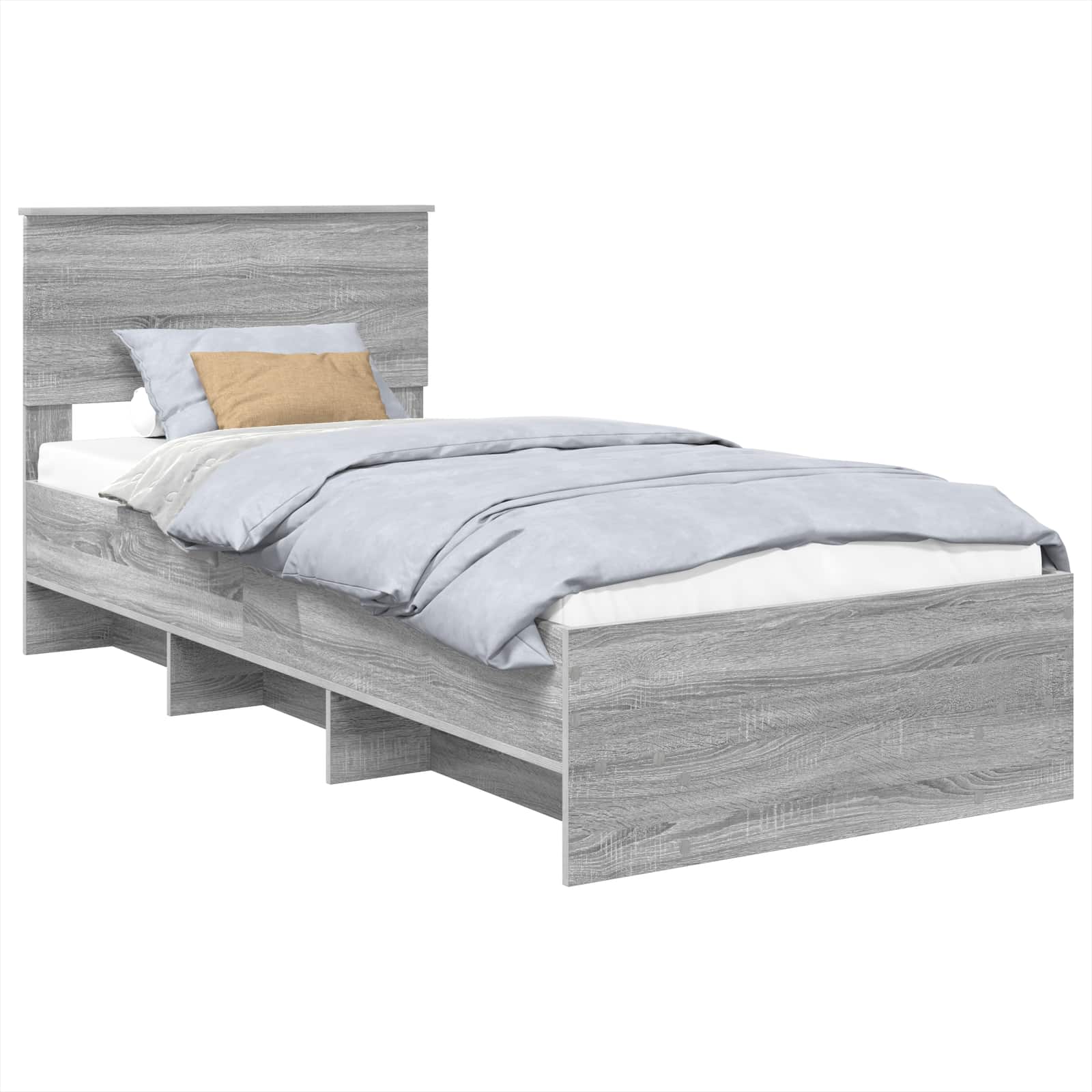 Cadre de lit Gris Sonoma 120 x 123 cm Bois d'ingénierie - XIOS