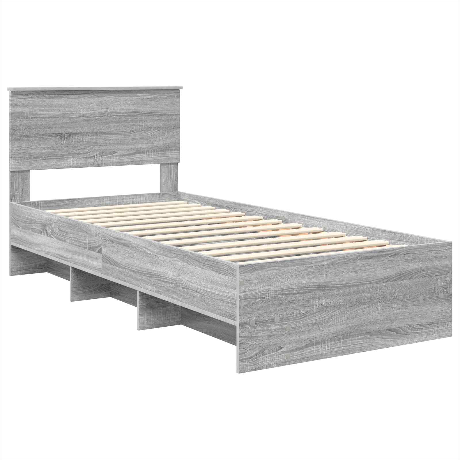 Cadre de lit Gris Sonoma 120 x 123 cm Bois d'ingénierie - XIOS