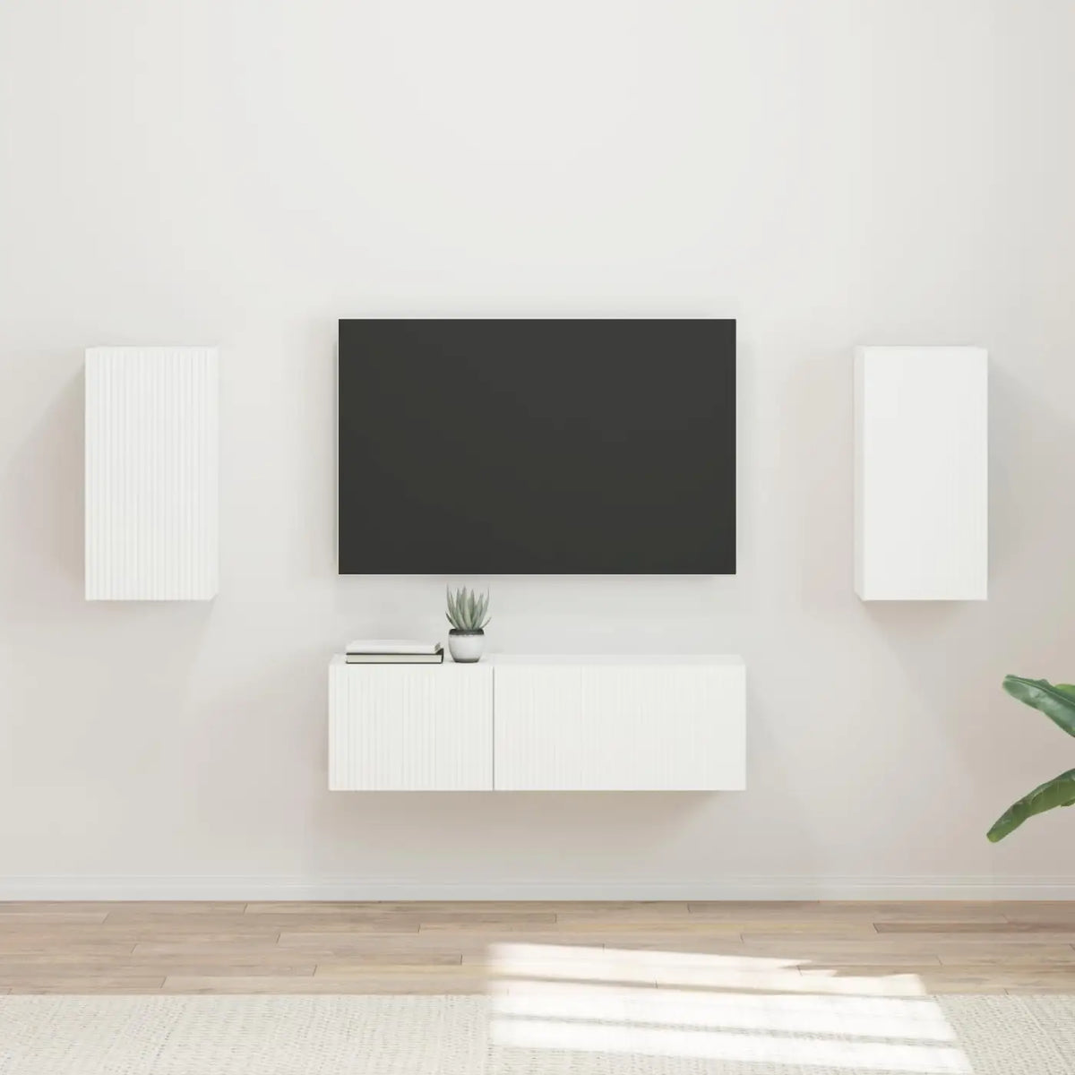 Ensemble de meuble TV mural 4 pc Blanc Bois d’ingénierie - XIOS