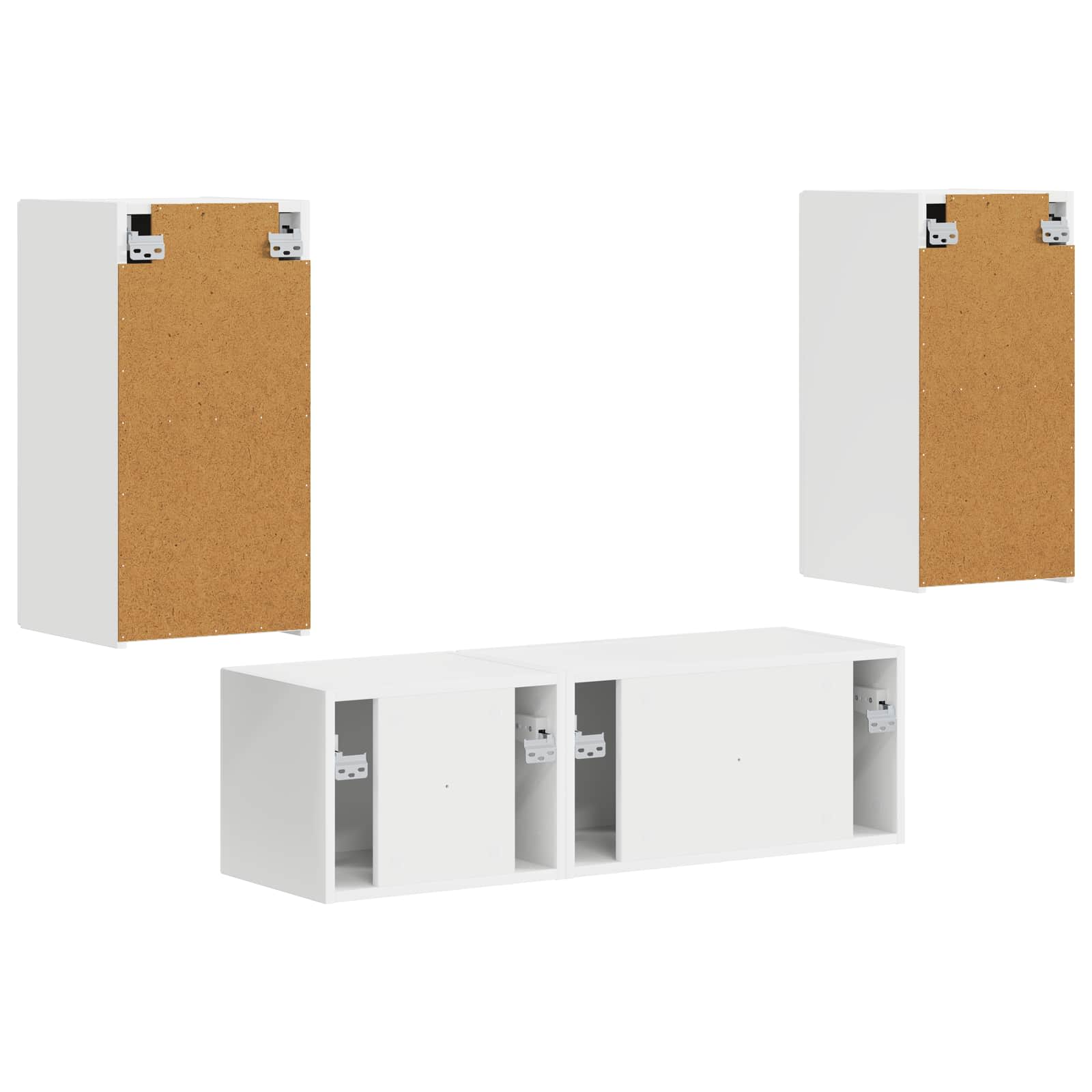 Ensemble de meuble TV mural 4 pcs Blanc Bois d'ingénierie - XIOS