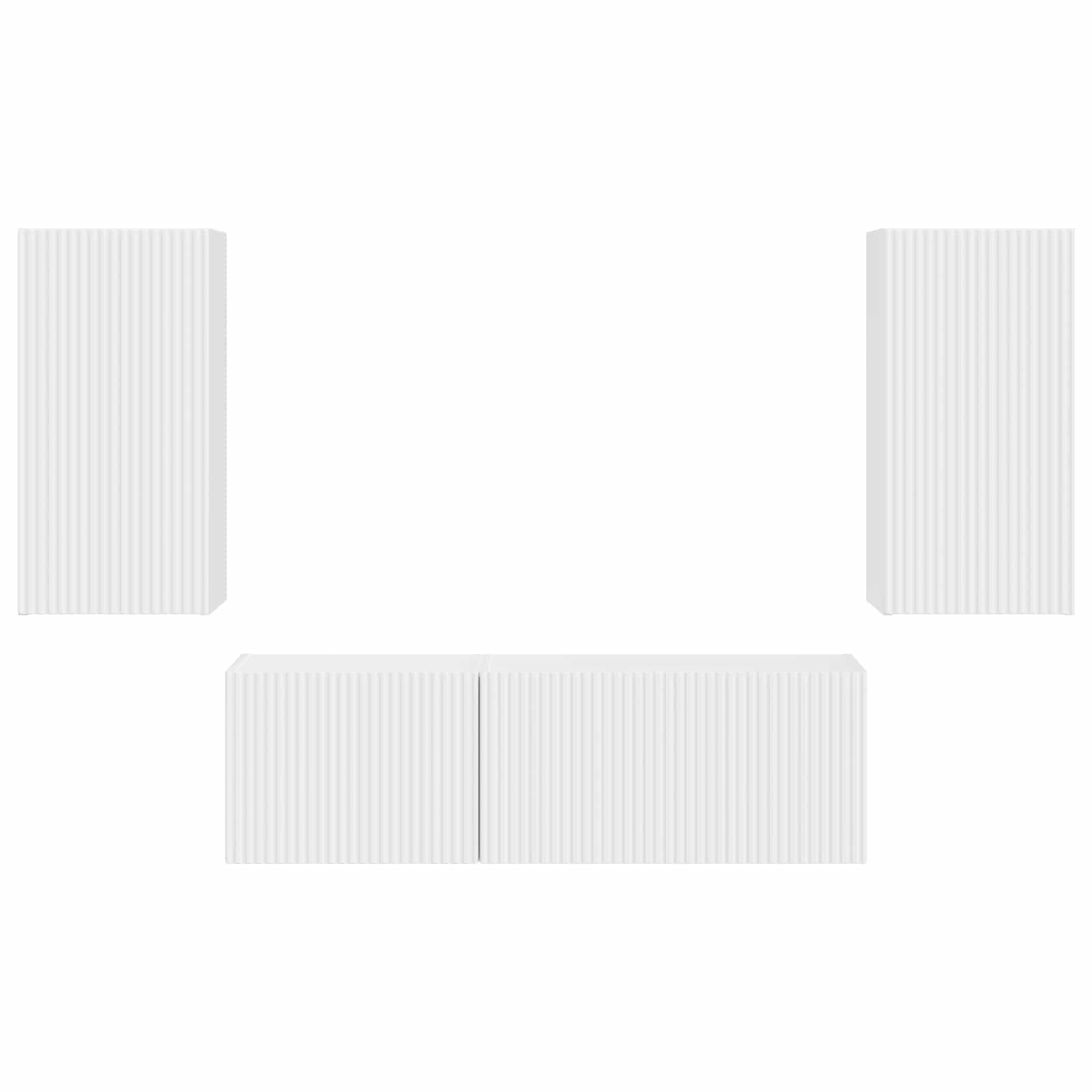 Ensemble de meuble TV mural 4 pcs Blanc Bois d'ingénierie - XIOS