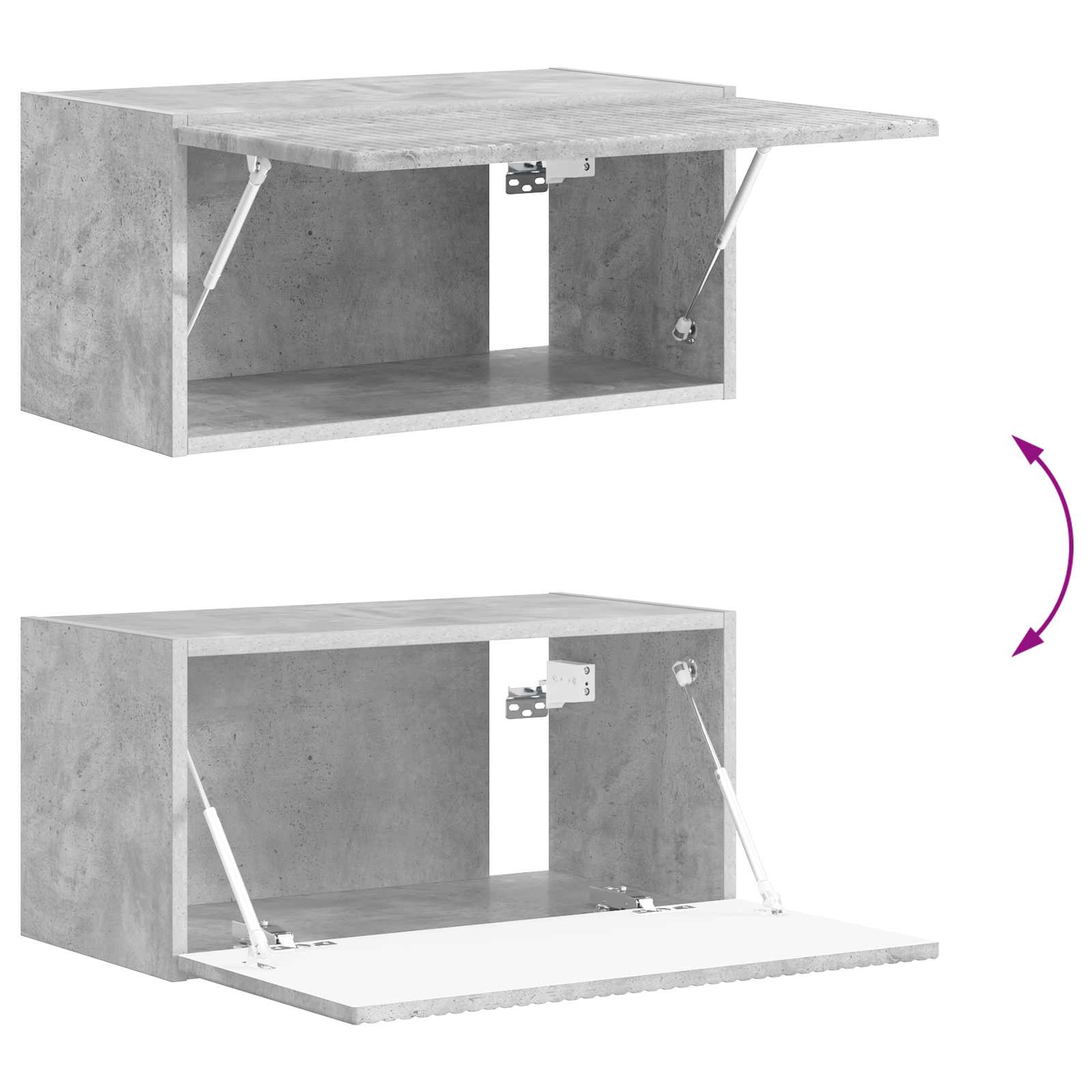 Ensemble de meuble TV mural 4 pcs Gris béton Bois d'ingénierie - XIOS