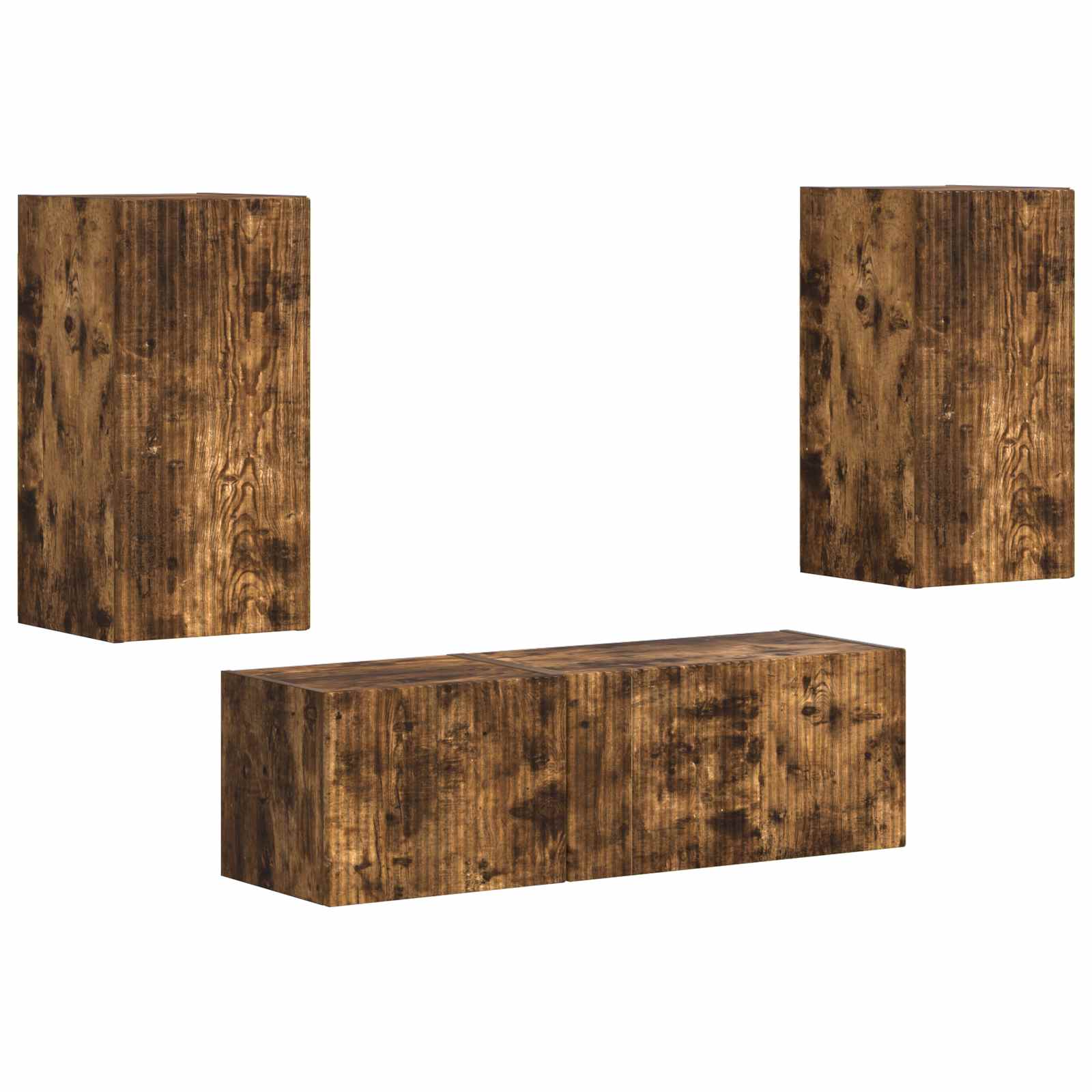 Ensemble de meuble TV mural 4 pcs Chêne fumé Bois d'ingénierie - XIOS