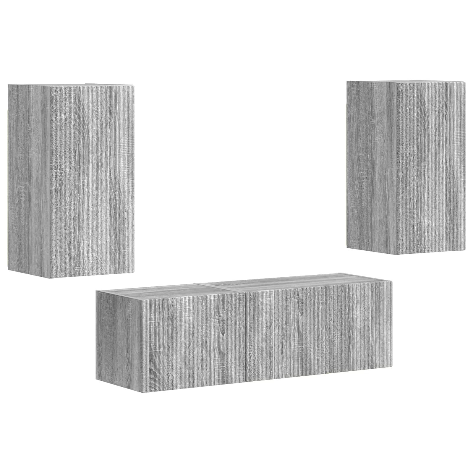 Ensemble de meuble TV mural 4 pcs Gris Sonoma Bois d'ingénierie - XIOS
