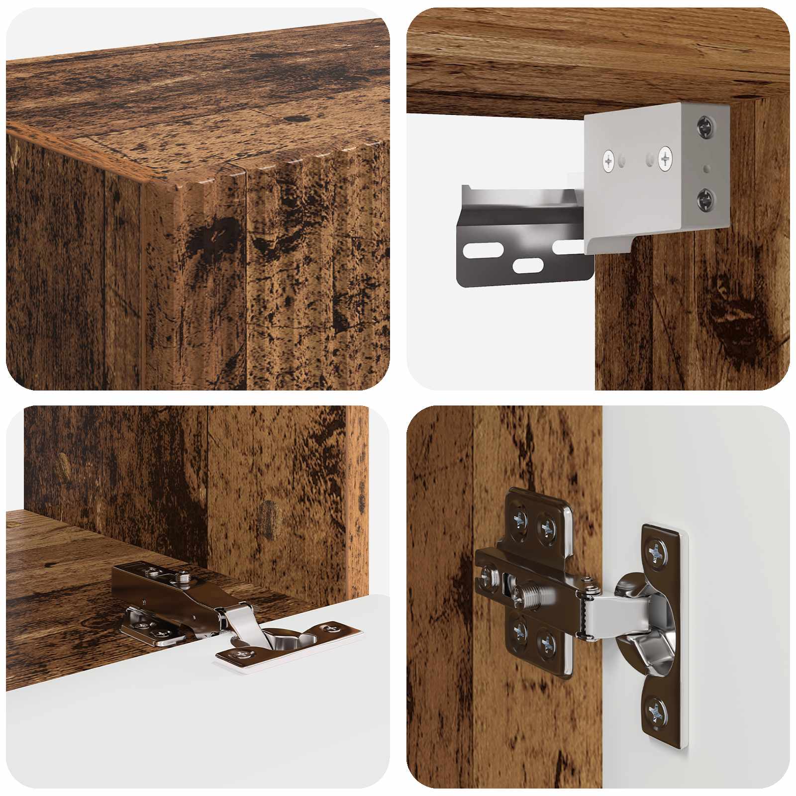 Ensemble de meuble TV mural 4 pcs Bois ancien Bois d'ingénierie - XIOS