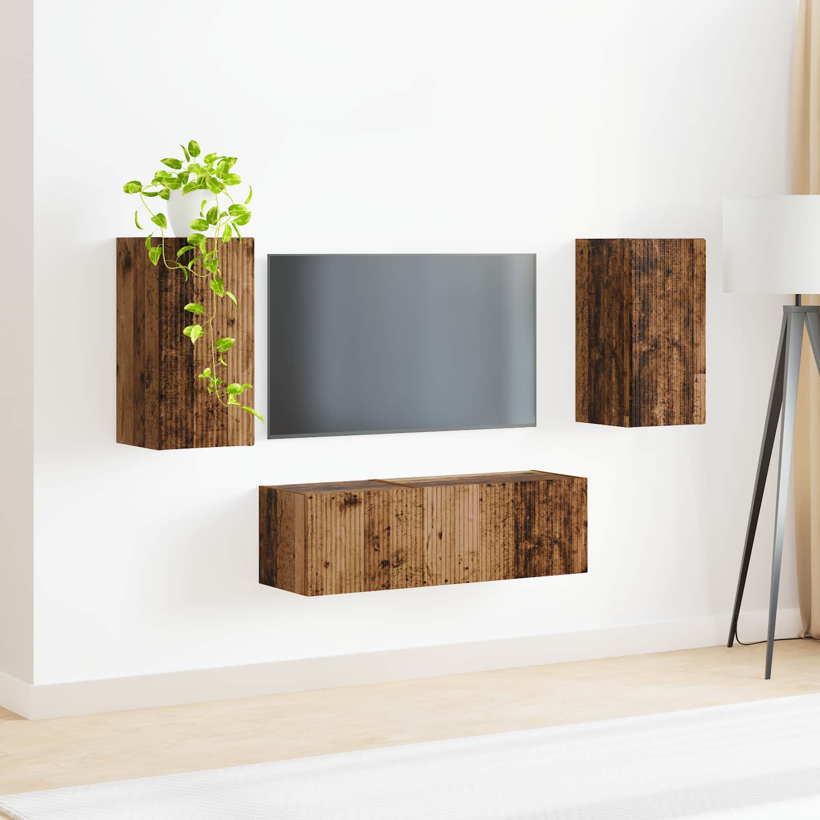 Ensemble de meuble TV mural 4 pcs Bois ancien Bois d'ingénierie - XIOS