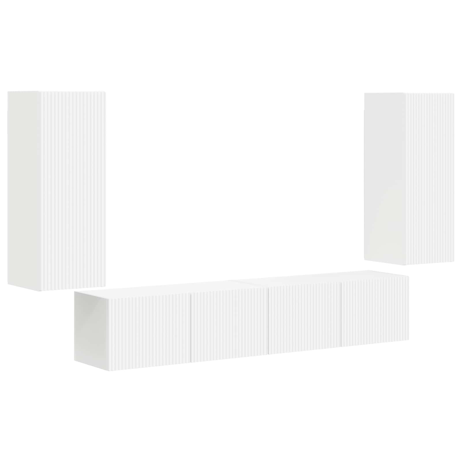 Ensemble de meuble TV mural 4 pcs Blanc Bois d'ingénierie - XIOS
