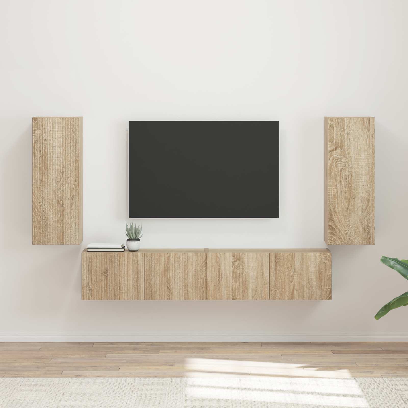 Ensemble de meuble TV mural Montage mural 4 pcs Chêne Sonoma - XIOS