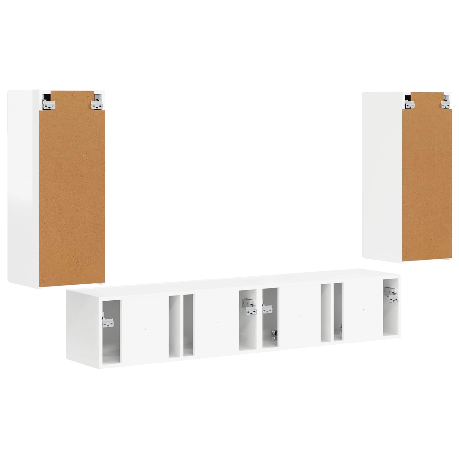 Ensemble de meuble TV mural Montage mural 4 pcs Blanc brillant - XIOS