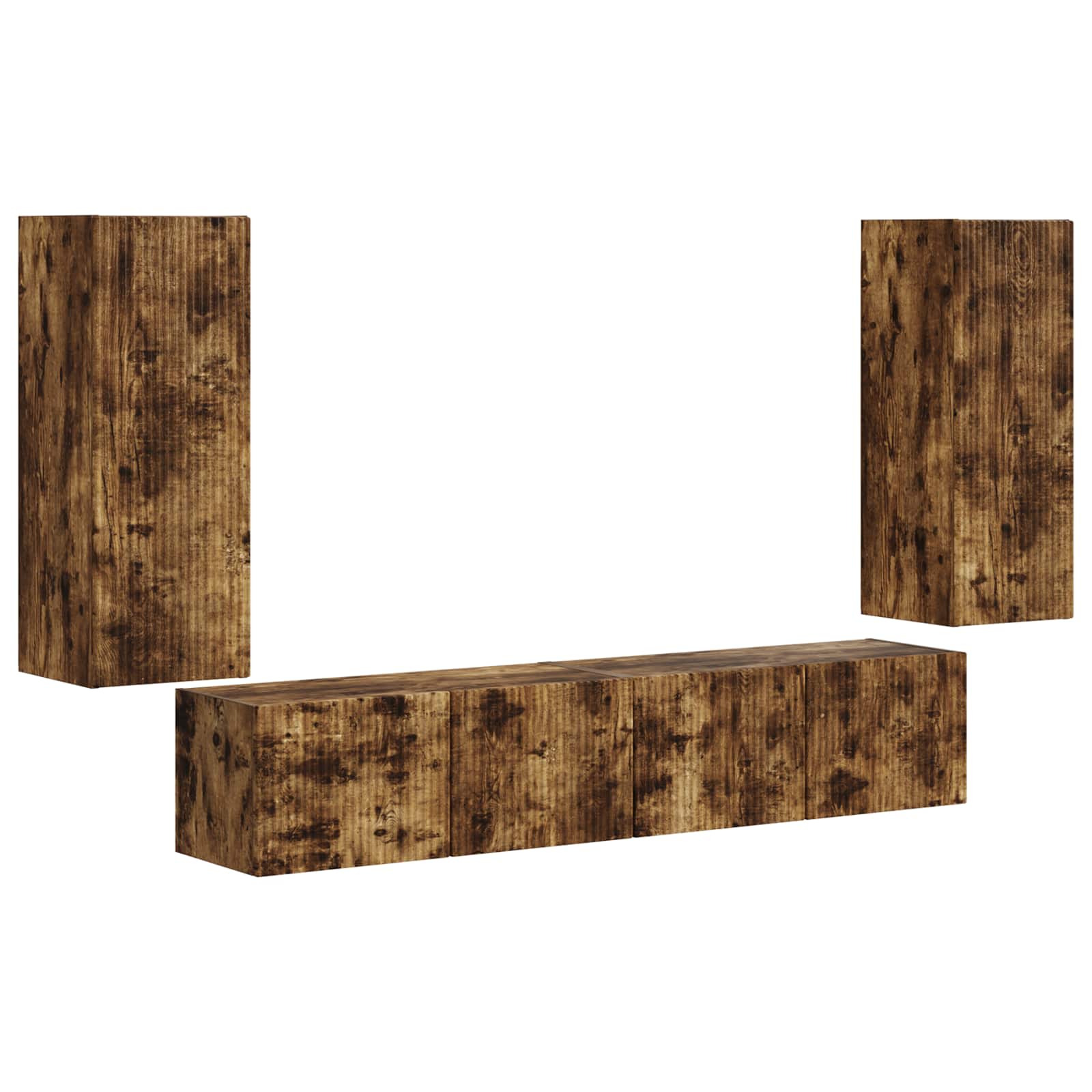 Ensemble de meuble TV mural 4 pcs Chêne fumé Bois d'ingénierie - XIOS