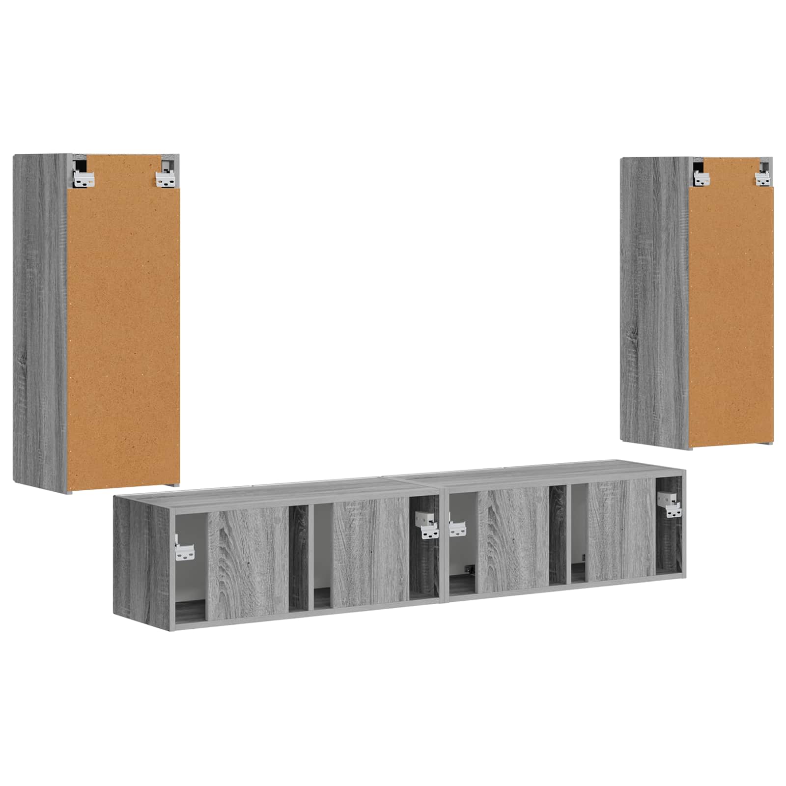 Ensemble de meuble TV mural 4 pcs Gris Sonoma Bois d'ingénierie - XIOS