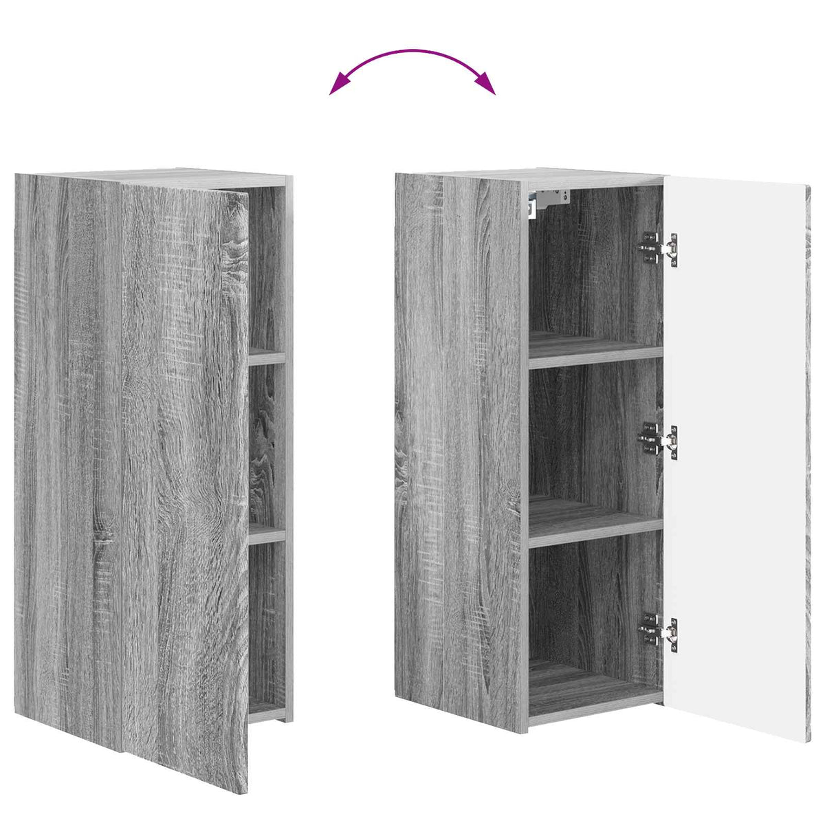 Ensemble de meuble TV mural 4 pc Sonoma gris Bois d'ingénierie