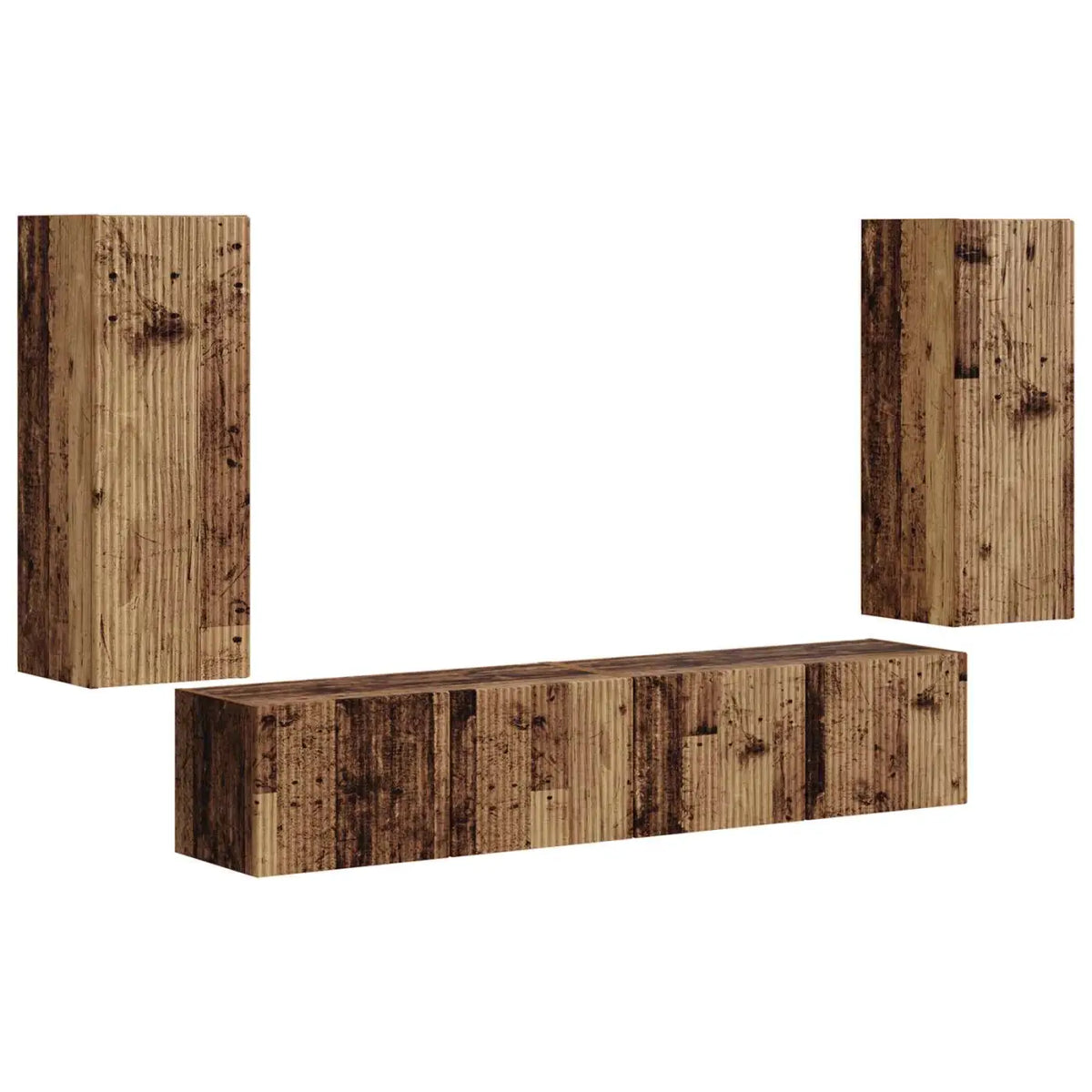 Ensemble de meuble TV mural 4 pc Bois ancien Bois d’ingénierie - XIOS