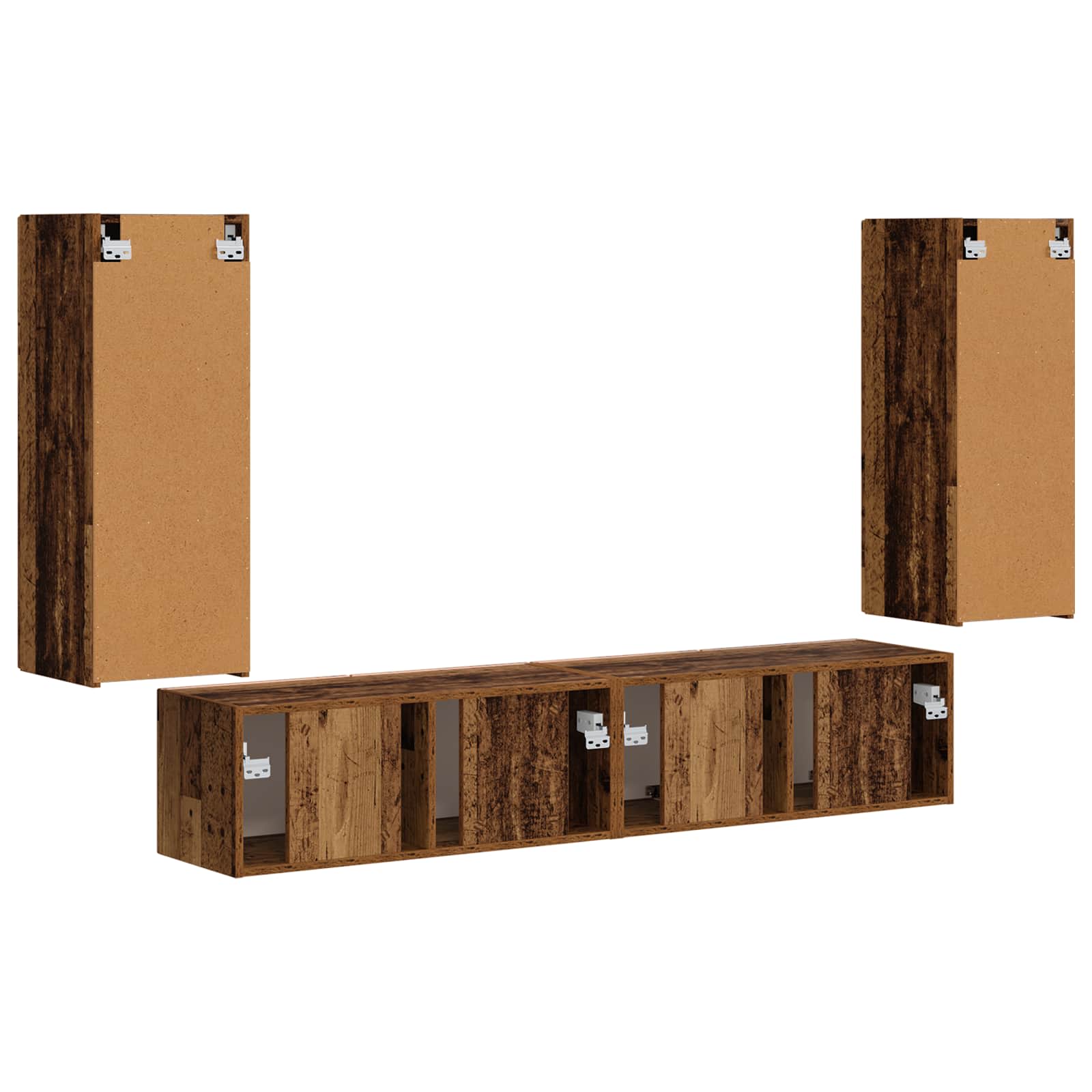 Ensemble de meuble TV mural 4 pcs Bois ancien Bois d'ingénierie - XIOS
