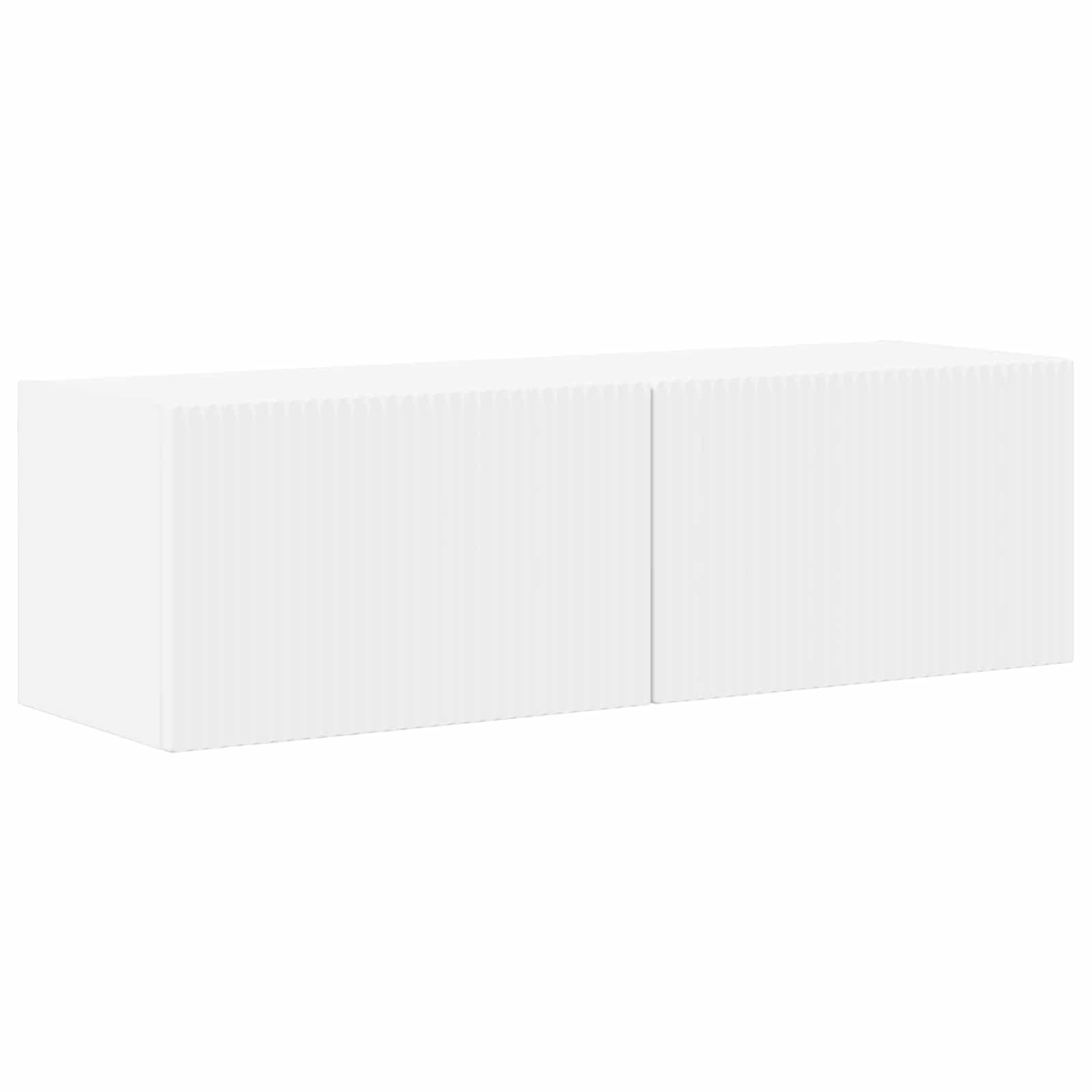 Ensemble de meuble TV mural 4 pc Blanc Bois d'ingénierie