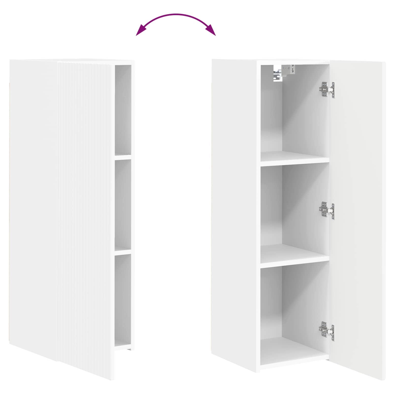 Ensemble de meuble TV mural 4 pc Blanc Bois d'ingénierie