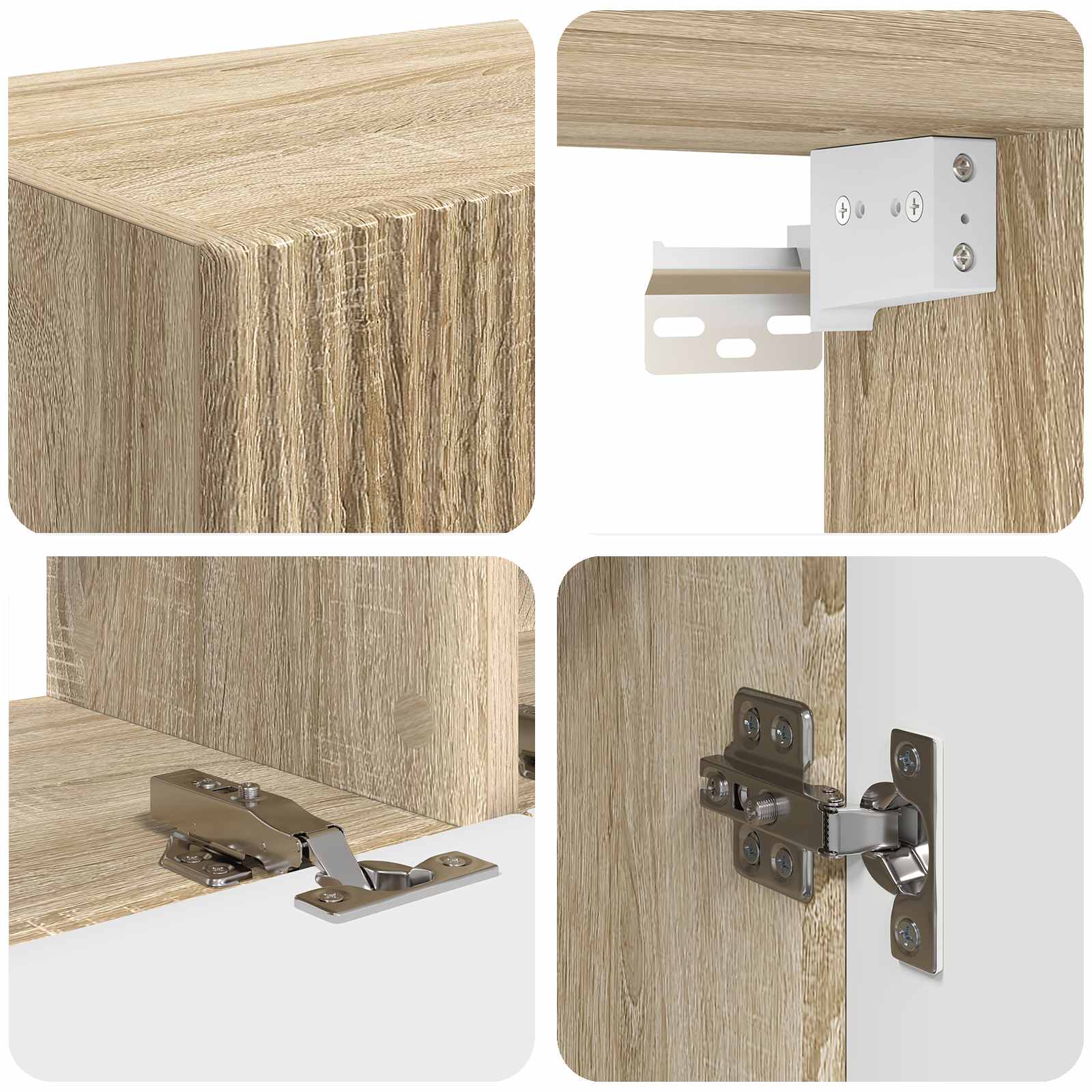 Ensemble de meuble TV mural 4 pc Chêne Sonoma Bois d'ingénierie