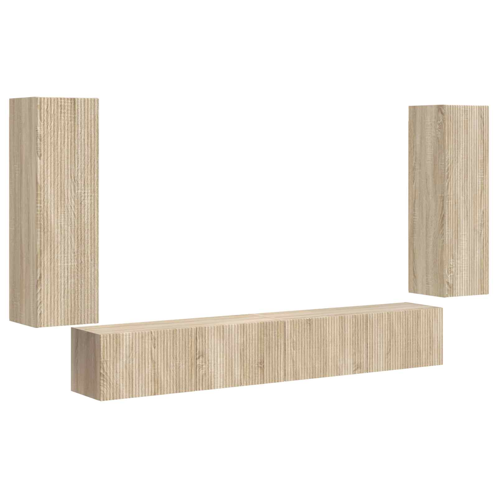 Ensemble de meuble TV mural 4 pc Chêne Sonoma Bois d'ingénierie