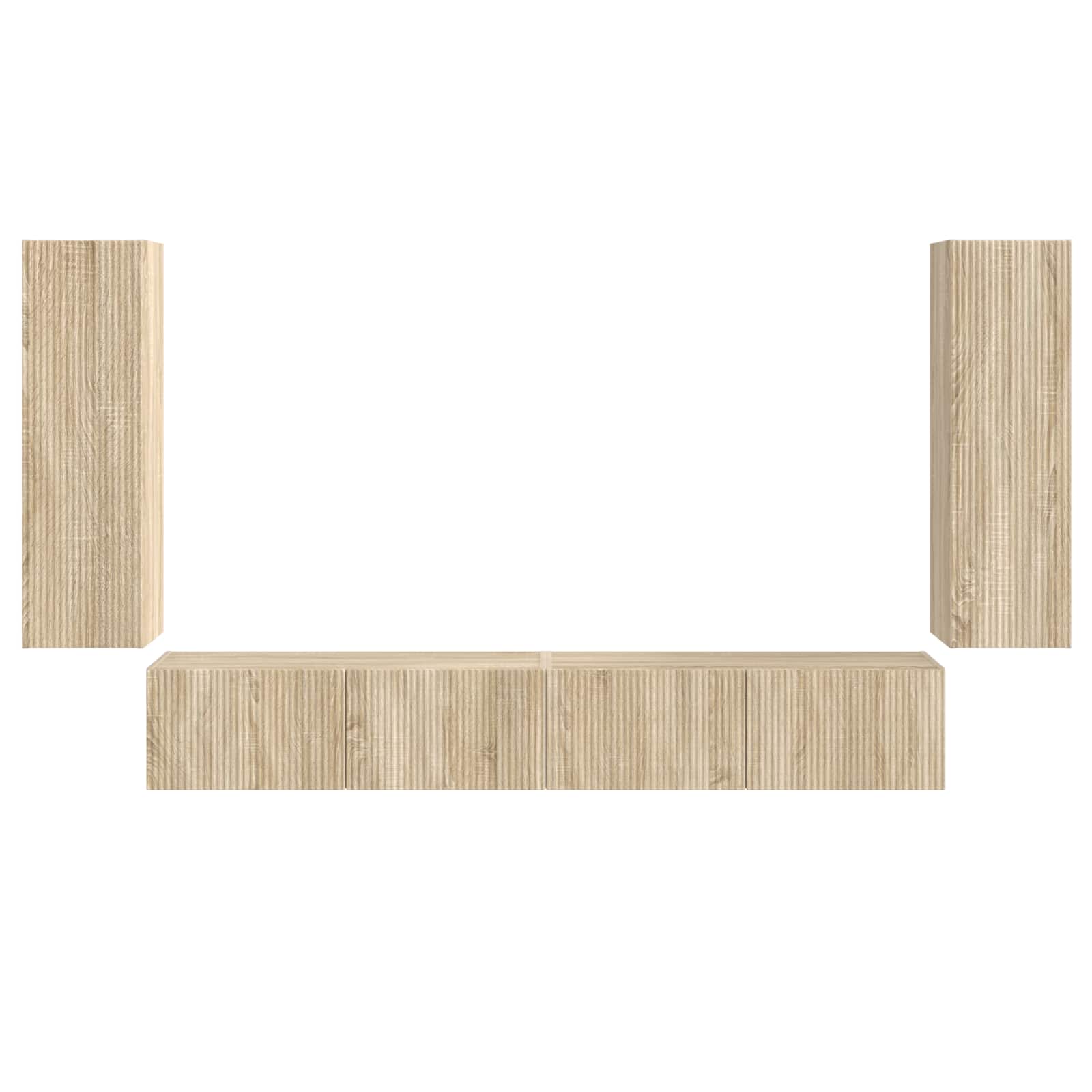 Ensemble de meuble TV mural 4 pc Chêne Sonoma Bois d'ingénierie