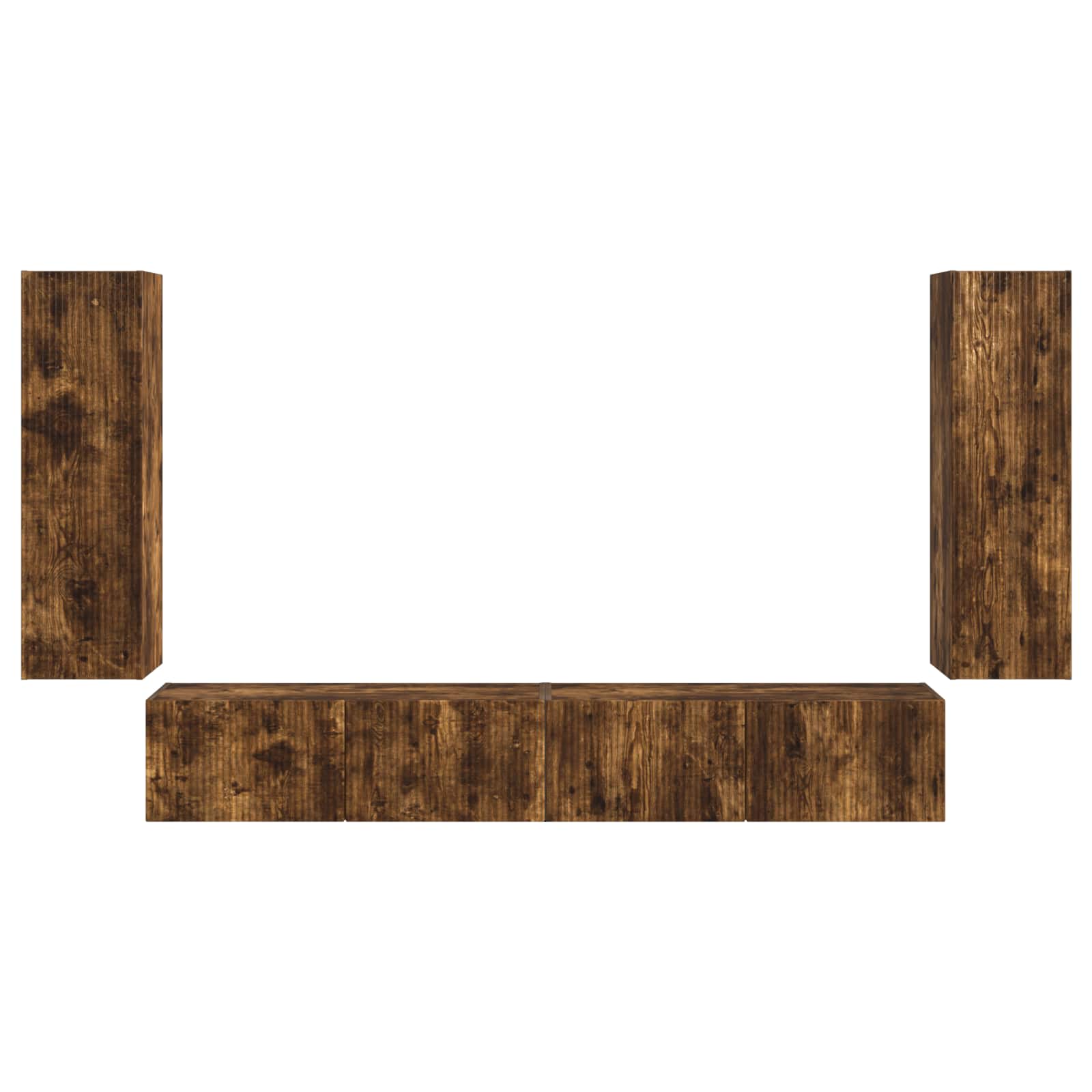 Ensemble de meuble TV mural 4 pcs Chêne fumé Bois d'ingénierie - XIOS