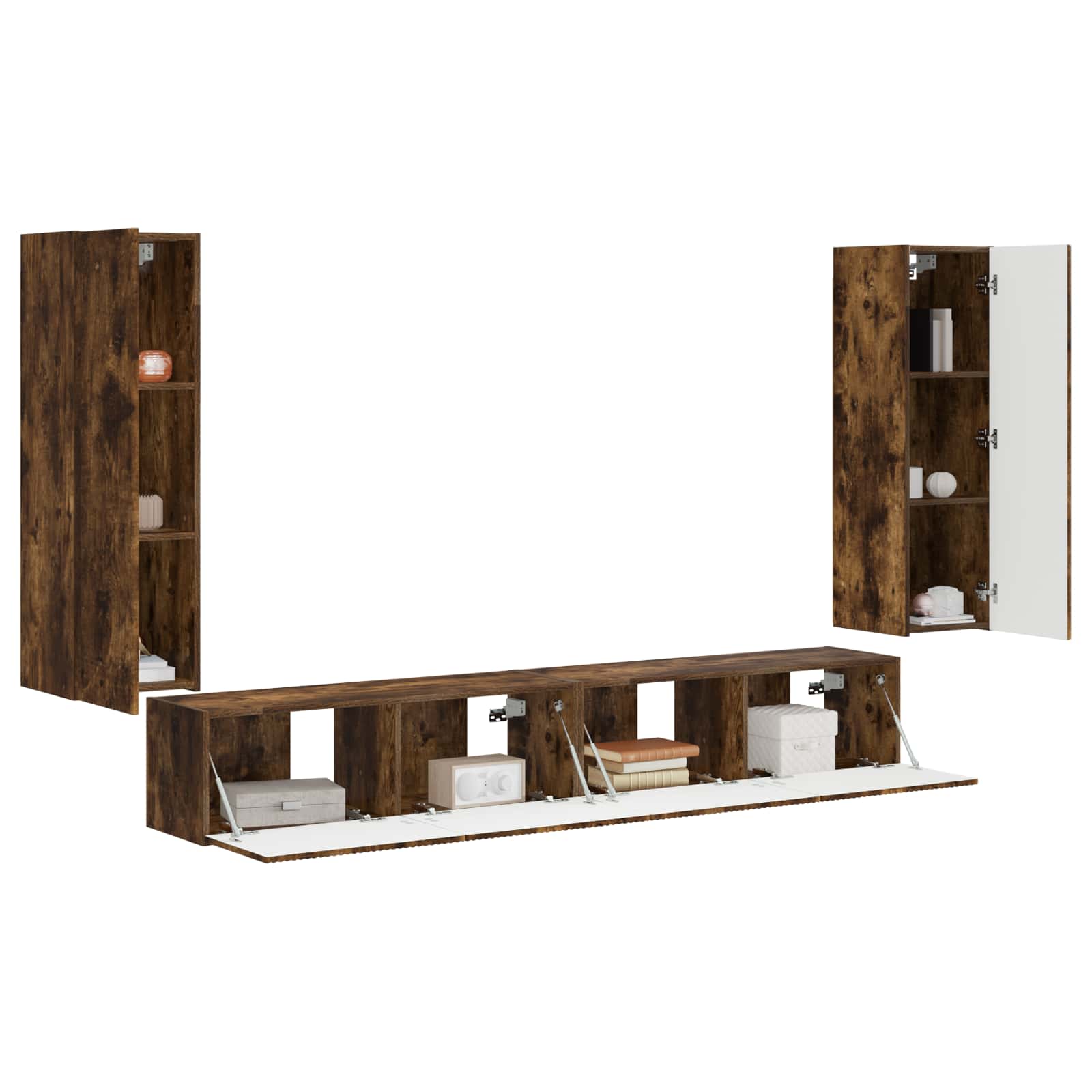 Ensemble de meuble TV mural 4 pcs Chêne fumé Bois d'ingénierie - XIOS