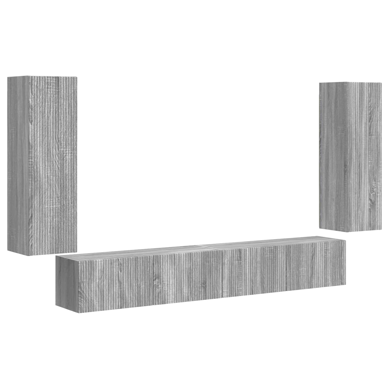 Ensemble de meuble TV mural 4 pcs Gris Sonoma Bois d'ingénierie - XIOS