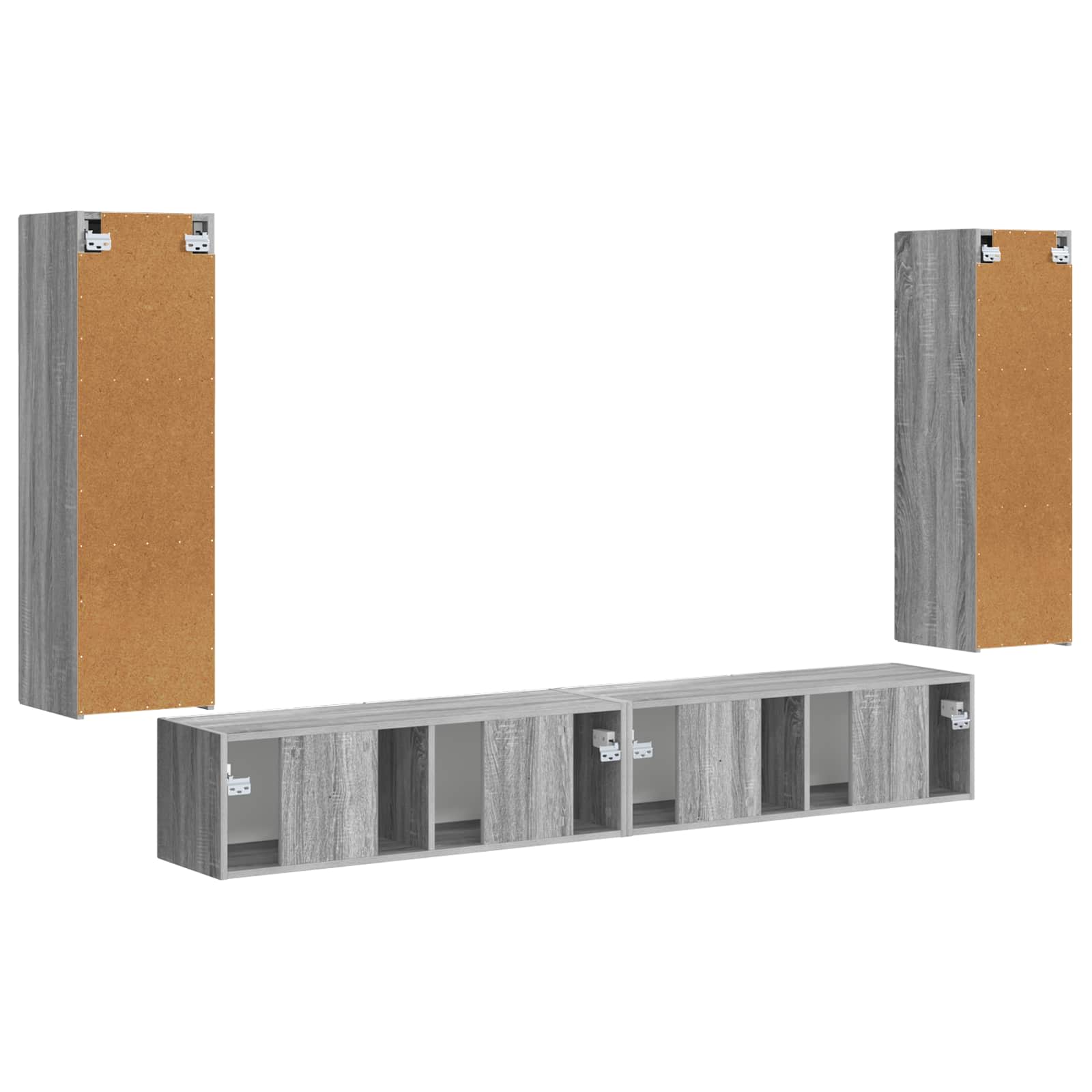 Ensemble de meuble TV mural 4 pcs Gris Sonoma Bois d'ingénierie - XIOS