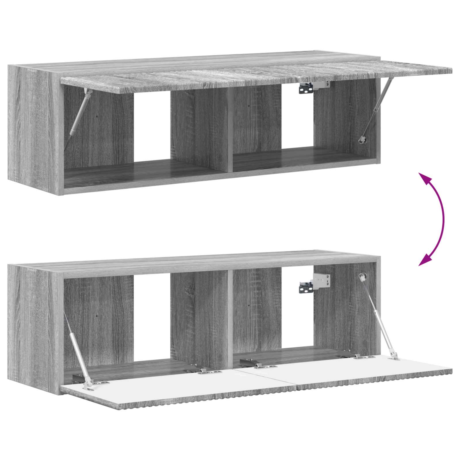 Ensemble de meuble TV mural 4 pcs Gris Sonoma Bois d'ingénierie - XIOS
